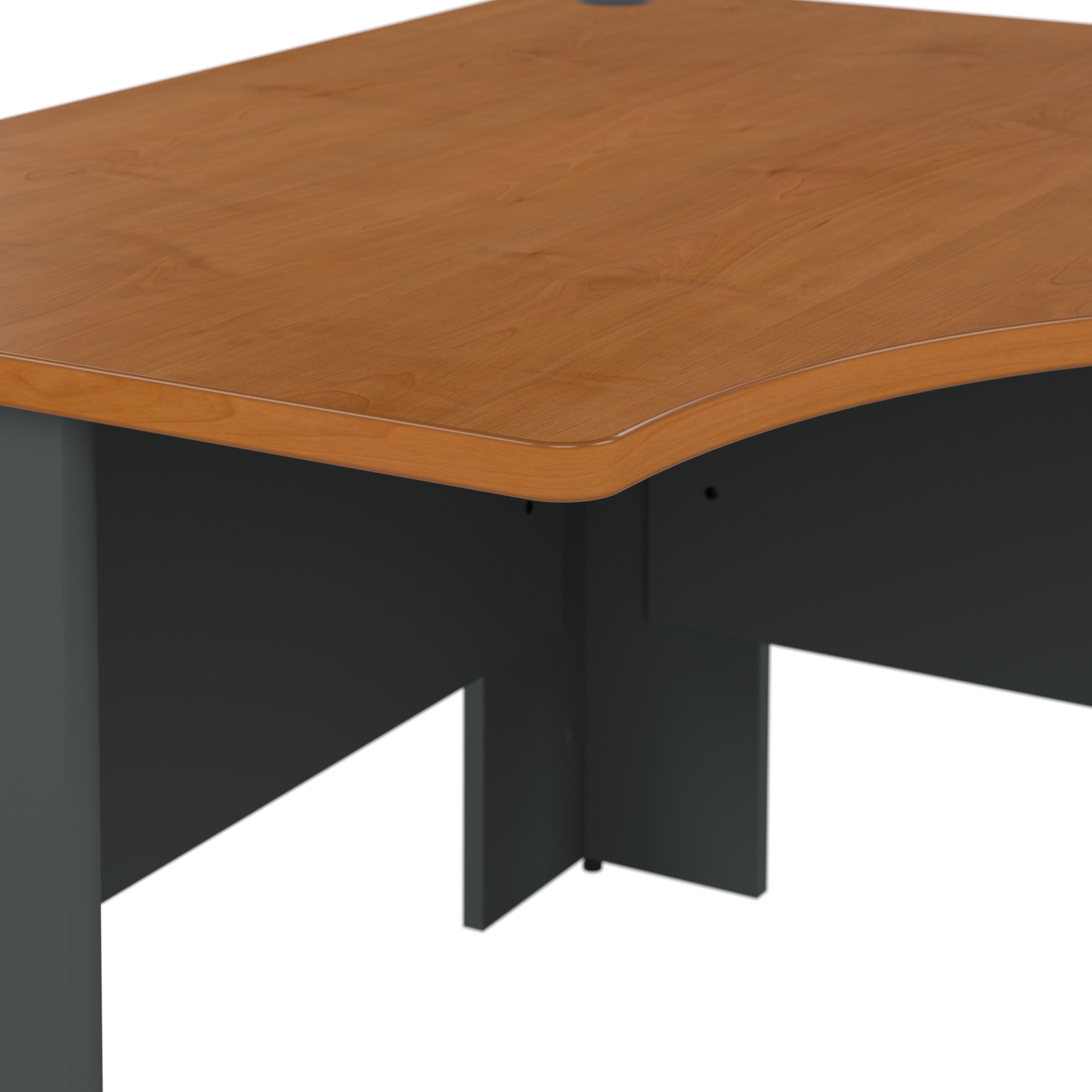 Bush Business Furniture Series A 48W Corner Desk in Natural Cherry and Slate - 47.17" Width x 47.17" Depth x 29.66" Height