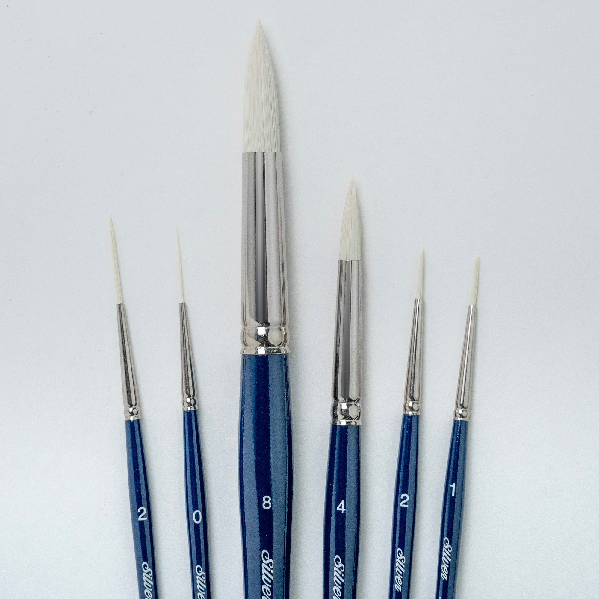 Bristlon Short Handle Liner Brushes, Set of 6