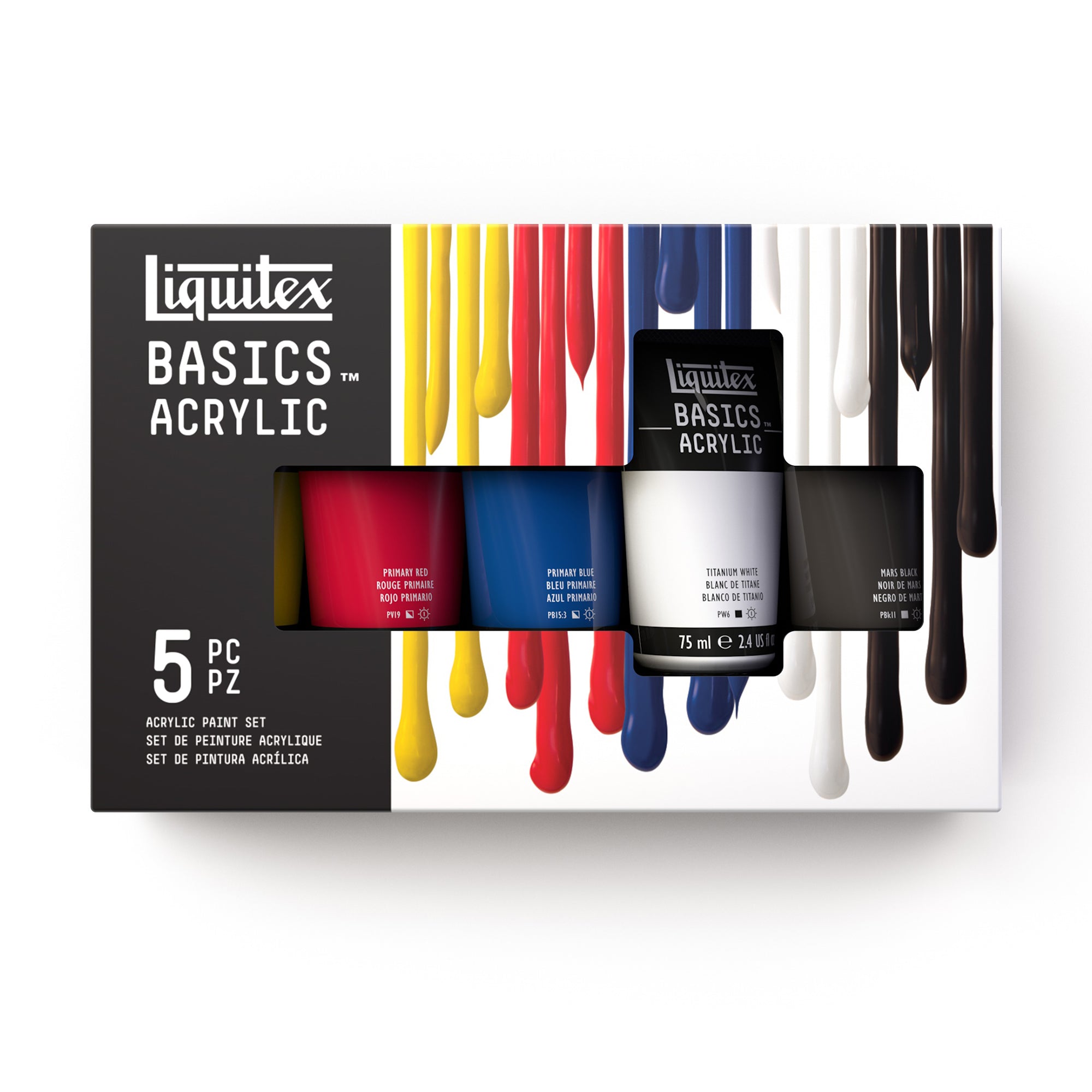 LQ BASICS Acrylic Color 5 x 75ml Tube Set