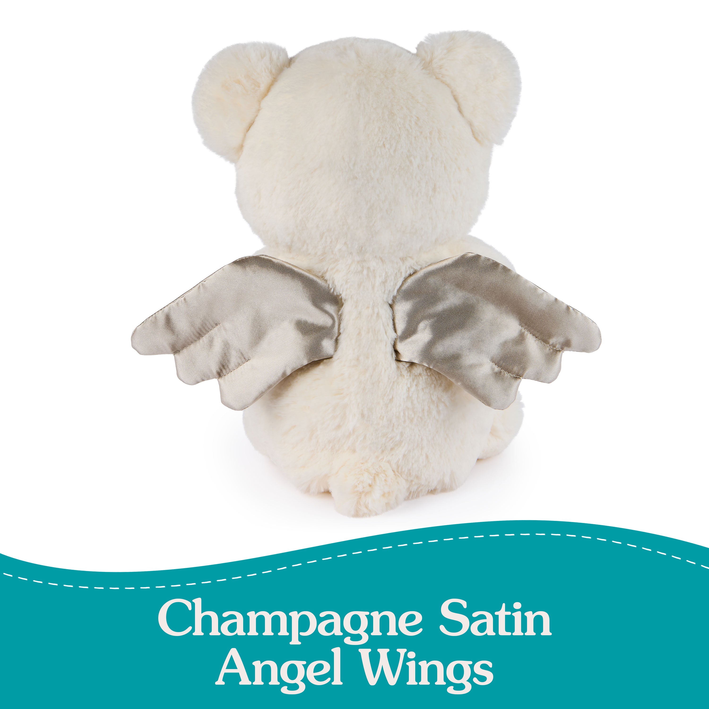 GUND Baby Angel Bear with Wings, Spiritual Teddy Bear with Chime Sound, Sensory Toy for Babies and Newborns, White, 9”