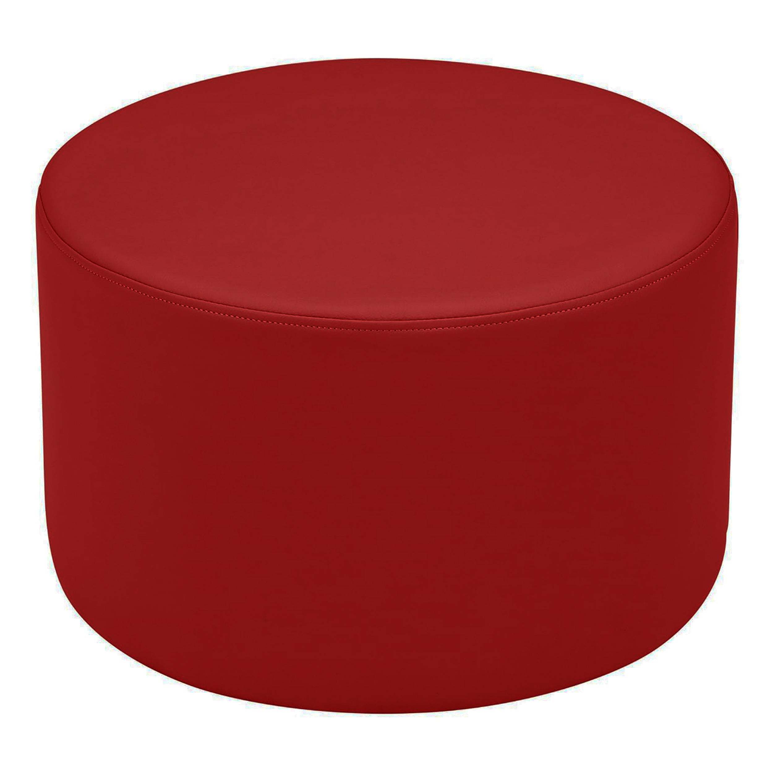 Pro Series Upholstered Round Ottoman 12" Height - Crimson