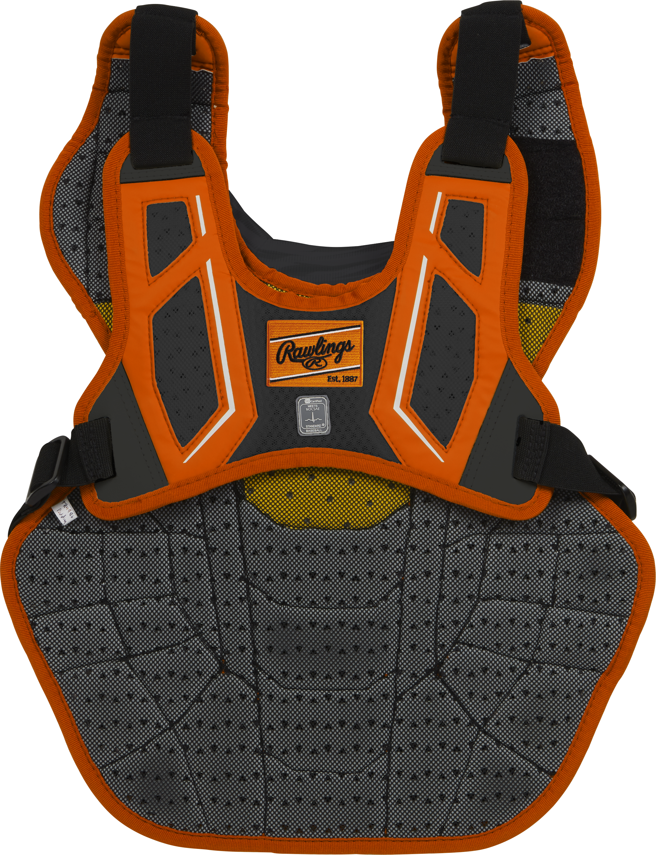 Rawlings Velo 2.0 Adult Catchers Chest Protector - Black/Athletic Orange