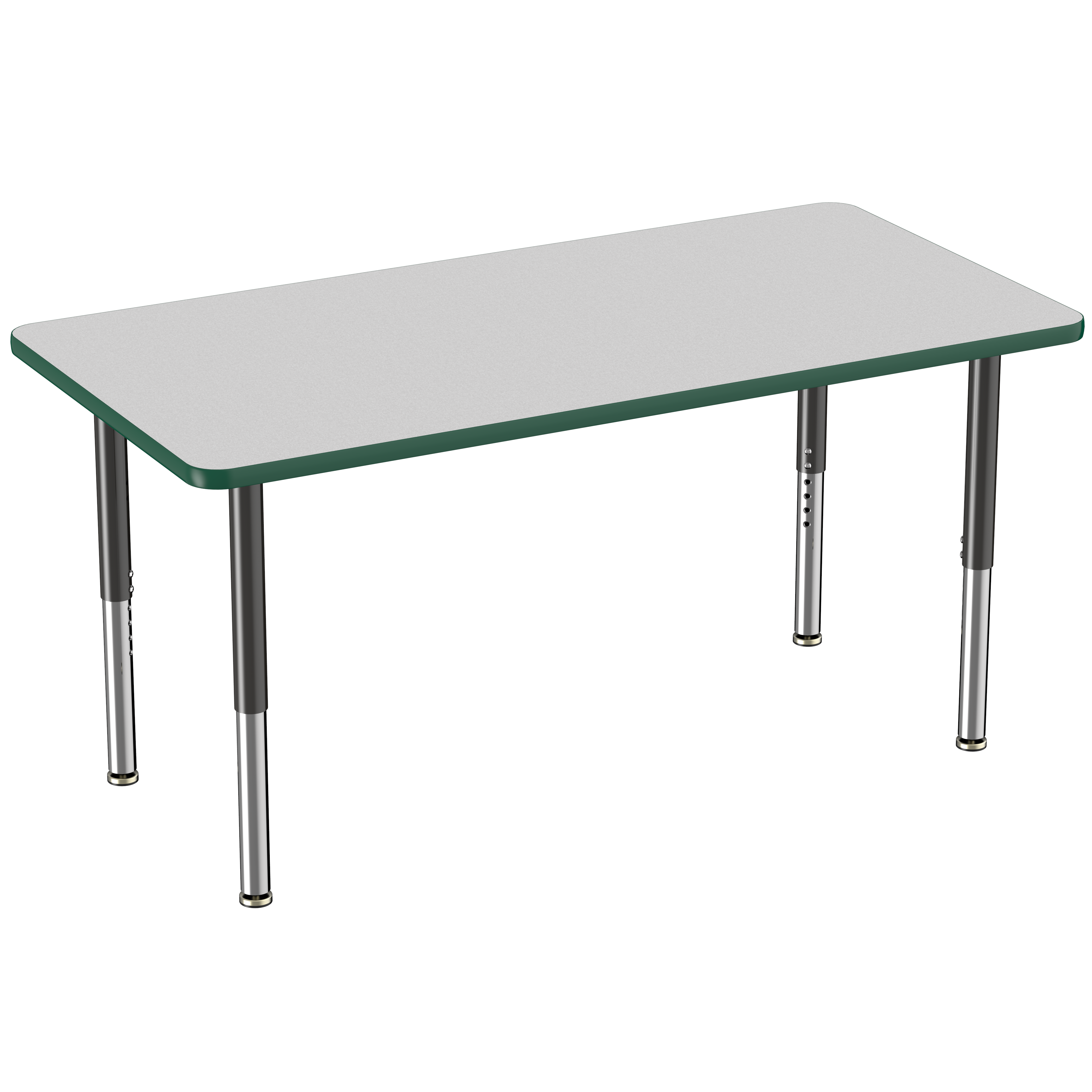 30" x 60" Rectangle T-Molding Activity Table with Adjustable Super Legs - Gray/Green/Black