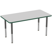 30" x 60" Rectangle T-Molding Activity Table with Adjustable Super Legs - Gray/Green/Black