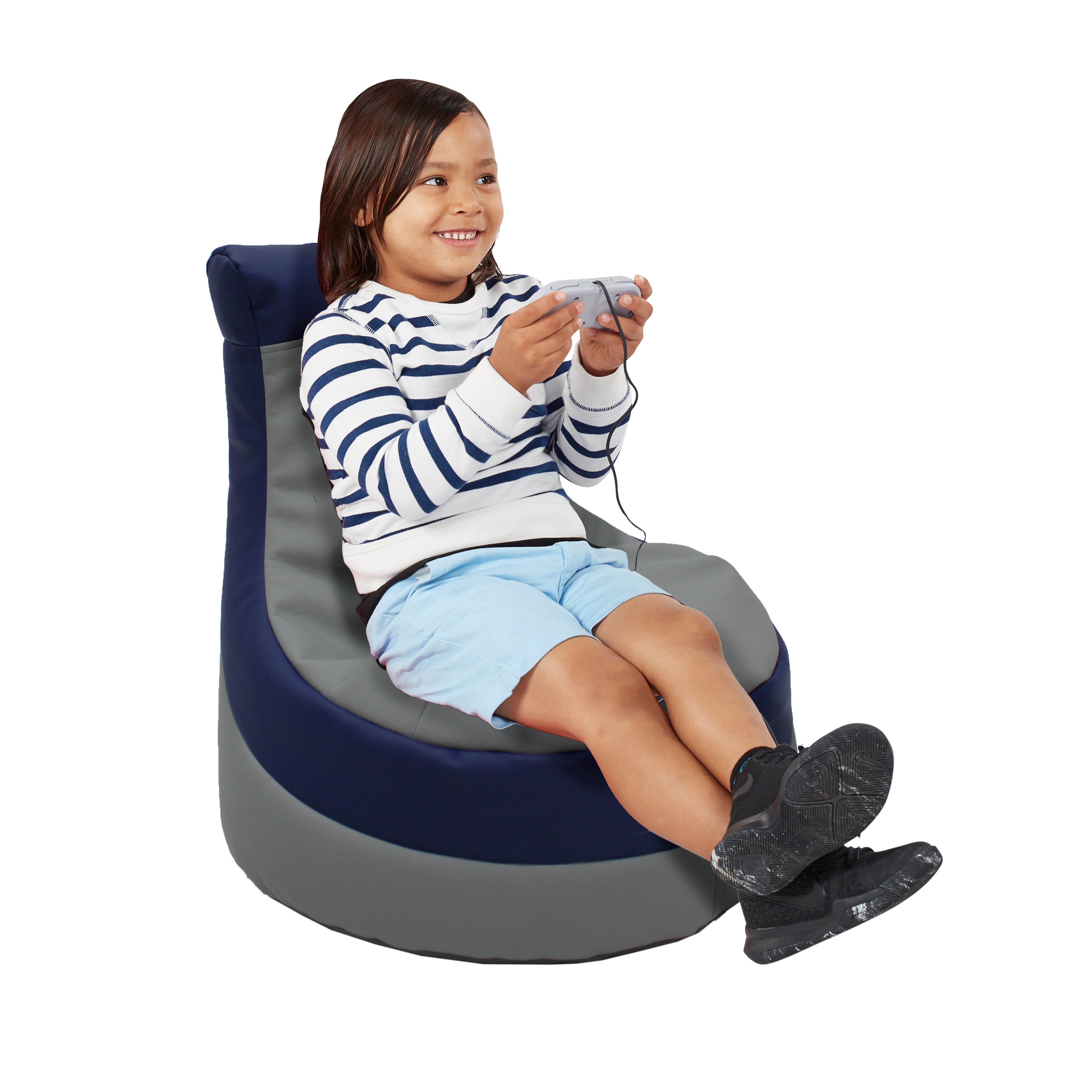 SoftScape Little Gamer Bean Bag - Gray/Navy
