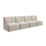 Bush Business Furniture Assemble Modular 4 Seater Sectional Lounge Sofa in Oat Fabric - 119.68" Width x 30.51" Depth x 29.92" Height