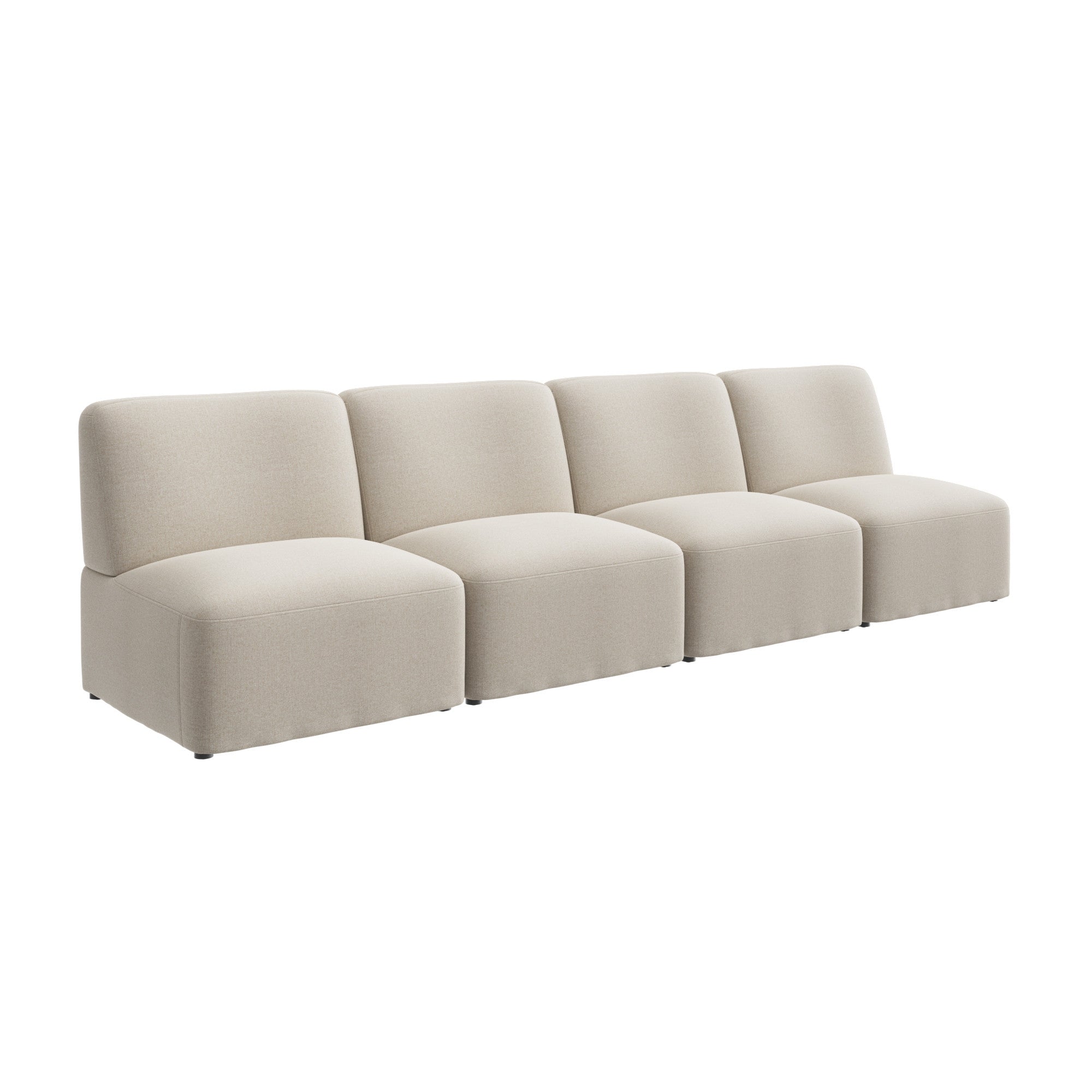 Bush Business Furniture Assemble Modular 4 Seater Sectional Lounge Sofa in Oat Fabric - 119.68" Width x 30.51" Depth x 29.92" Height