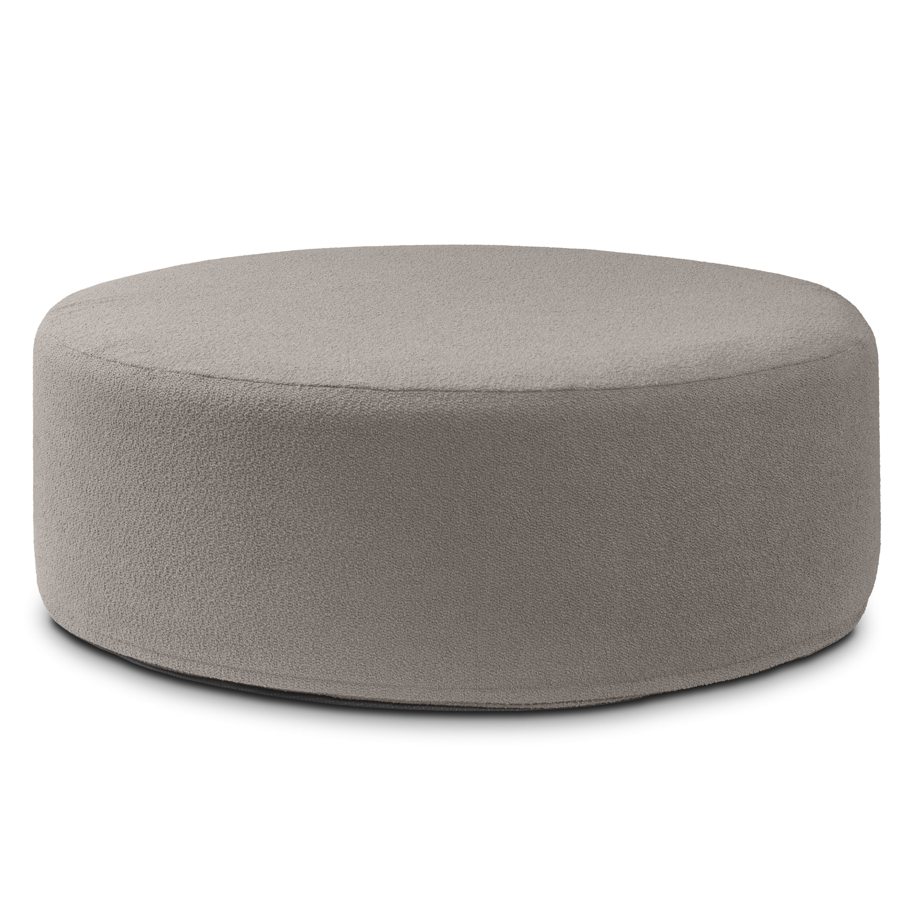 Jaxx Candler Round Couch Ottoman – Oversized Giant Coffee Table Ottoman - Versatile Firm Foam Construction - Kid Safe with Removable Cover, 44”, Luxe Boucle, Boucle Dark Grey