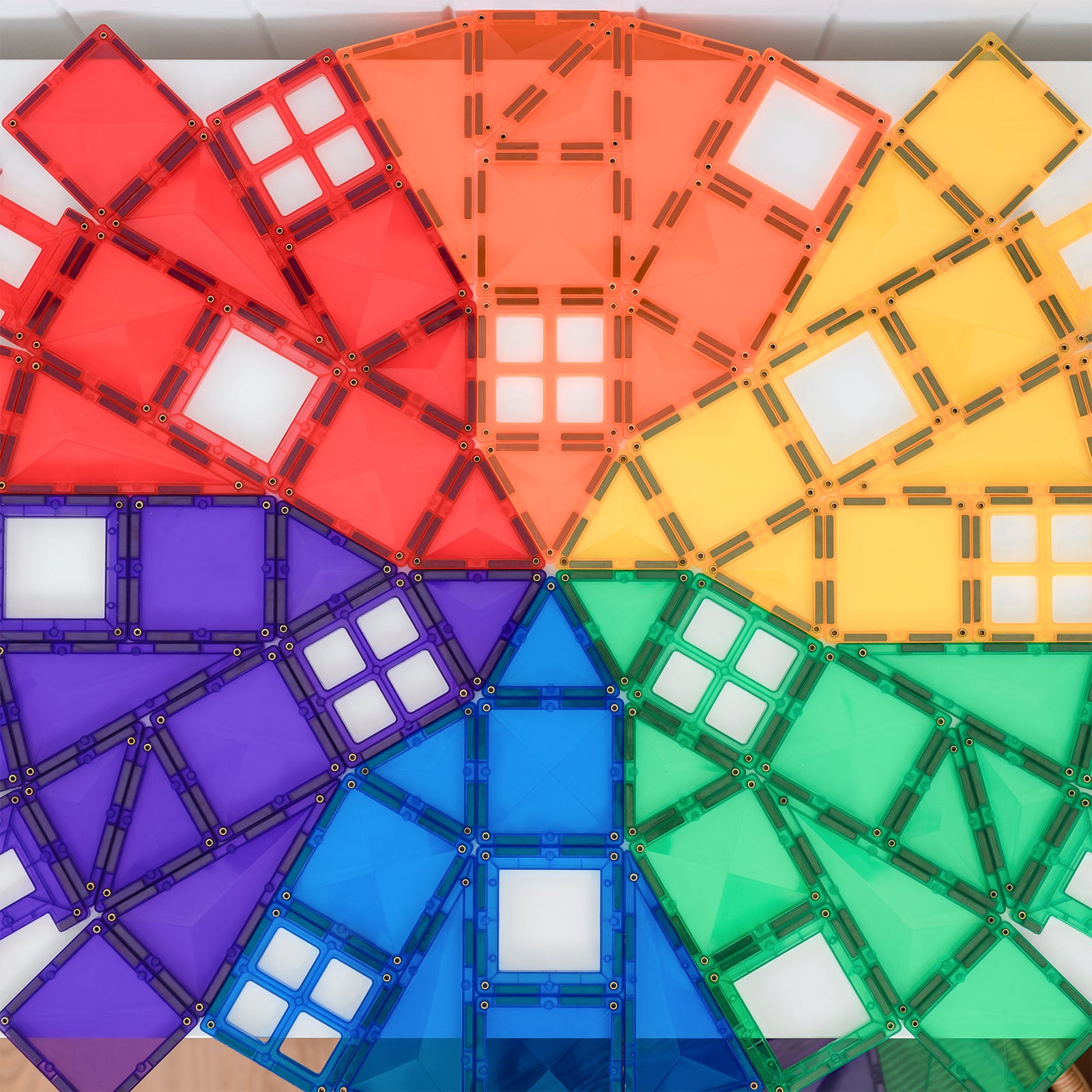 Magnetic Tiles Rainbow Creative Pack, 102 Pieces