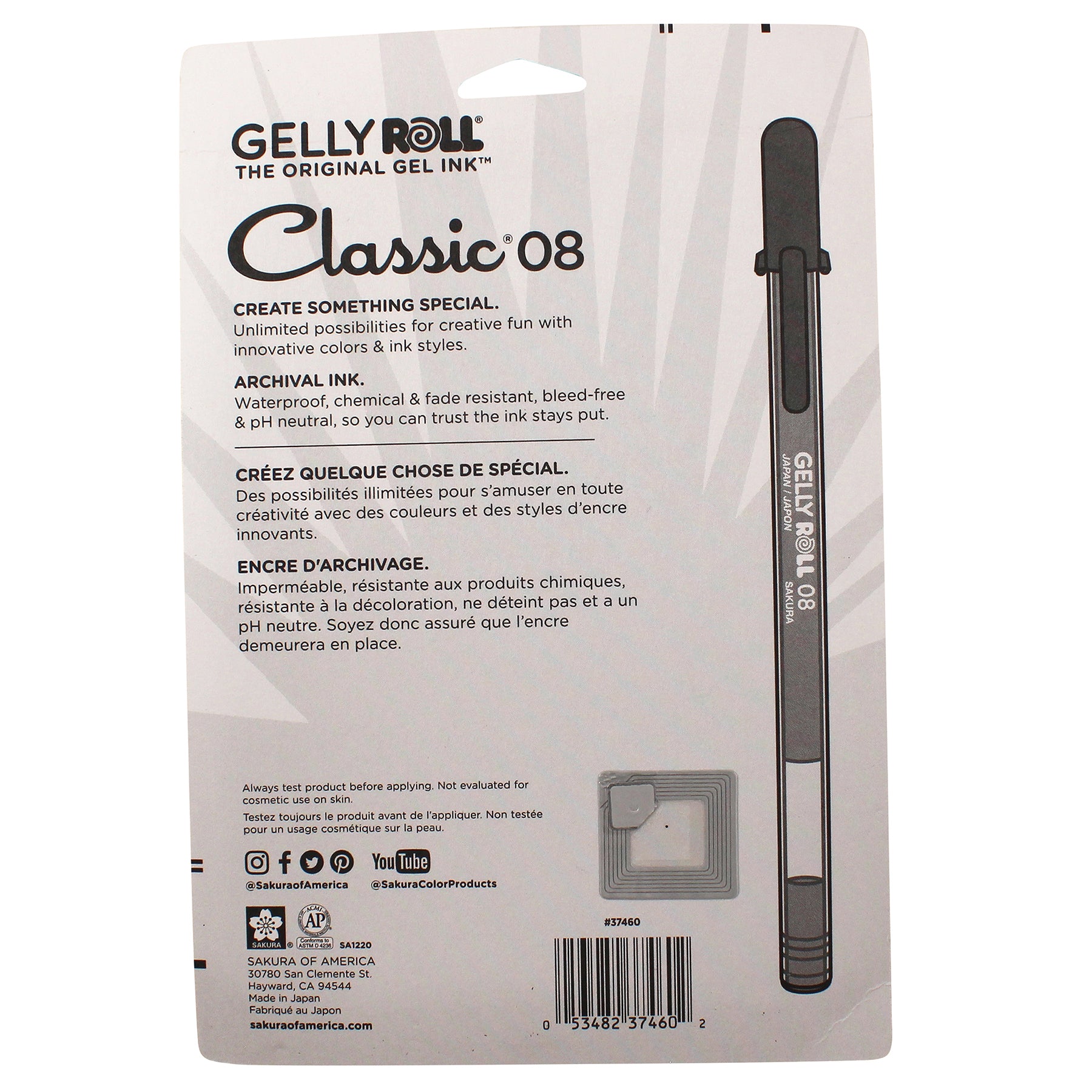 Classic Gel Pens, 08 Medium Point, Assorted Colors, 10-Pack, Blister Card