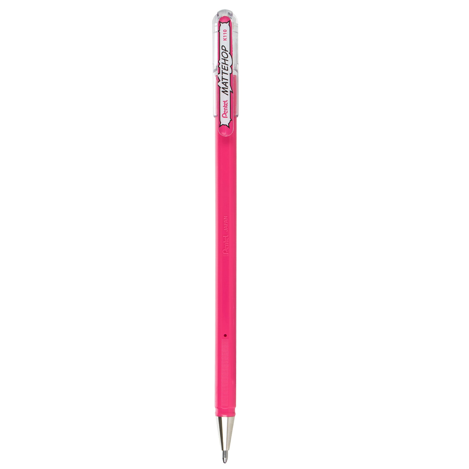 Hybrid MATTEHOP Gel Roller, 1.0mm, Matte Pink Ink, Pack of 12