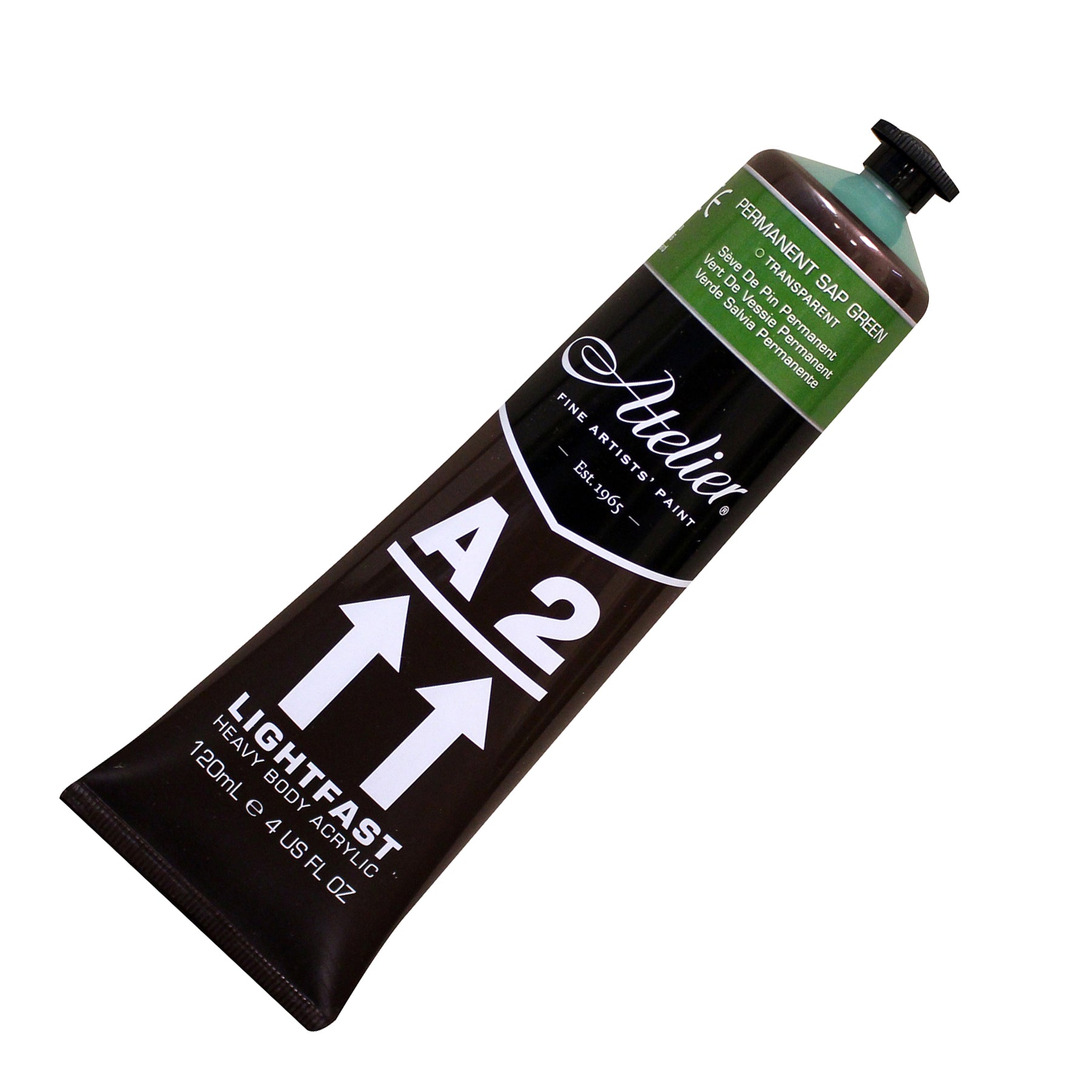 A2 Heavy Body Lightfast Artist Acrylic, 4 oz., Permanent Sap Green