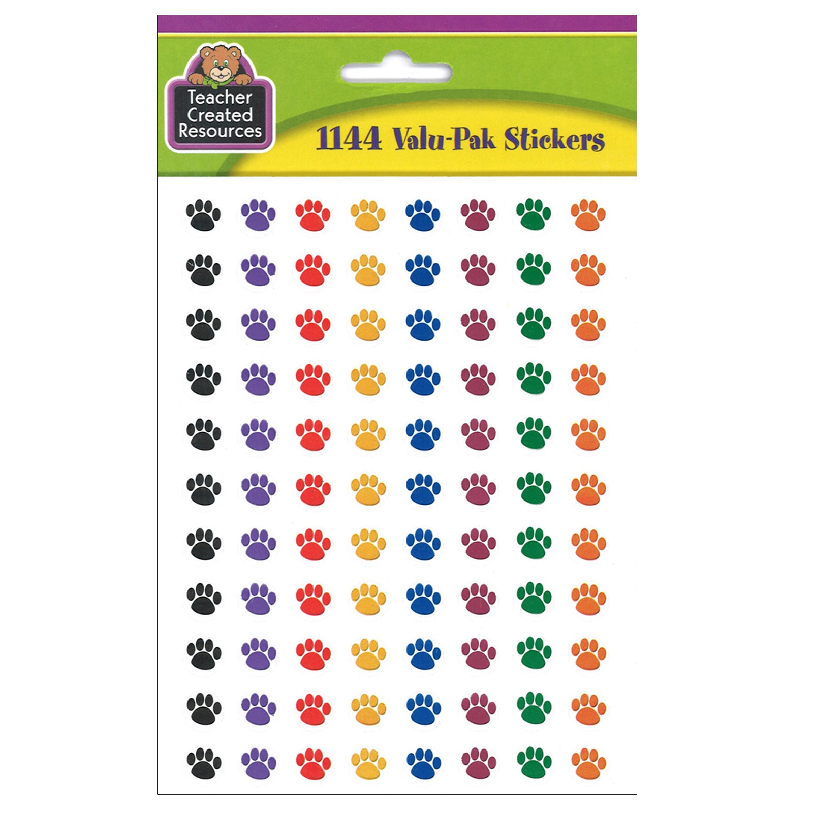 Colorful Paw Prints Mini Stickers Valu-Pak