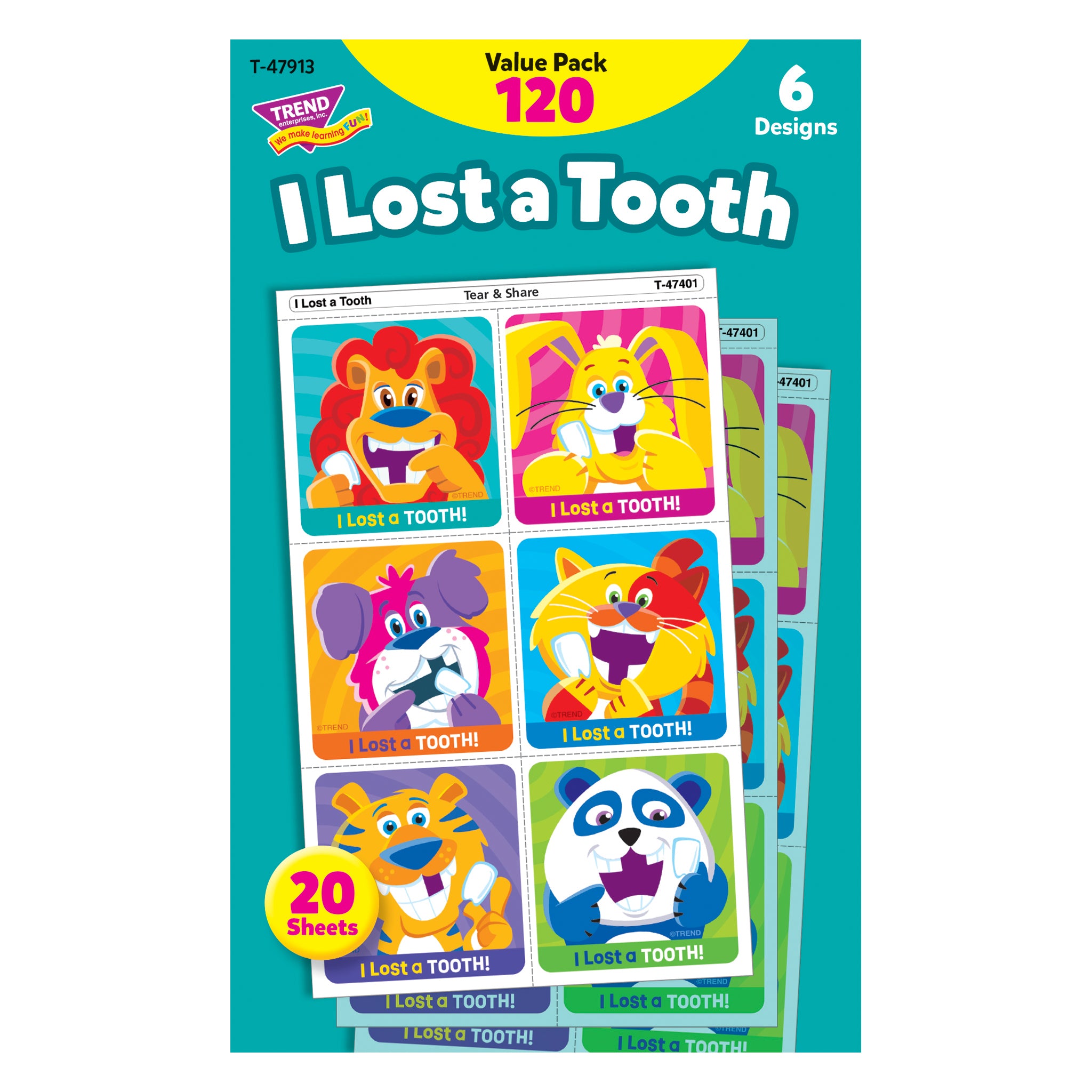 I Lost A Tooth Tear & Share Stickers® Value Pack, 120 Count