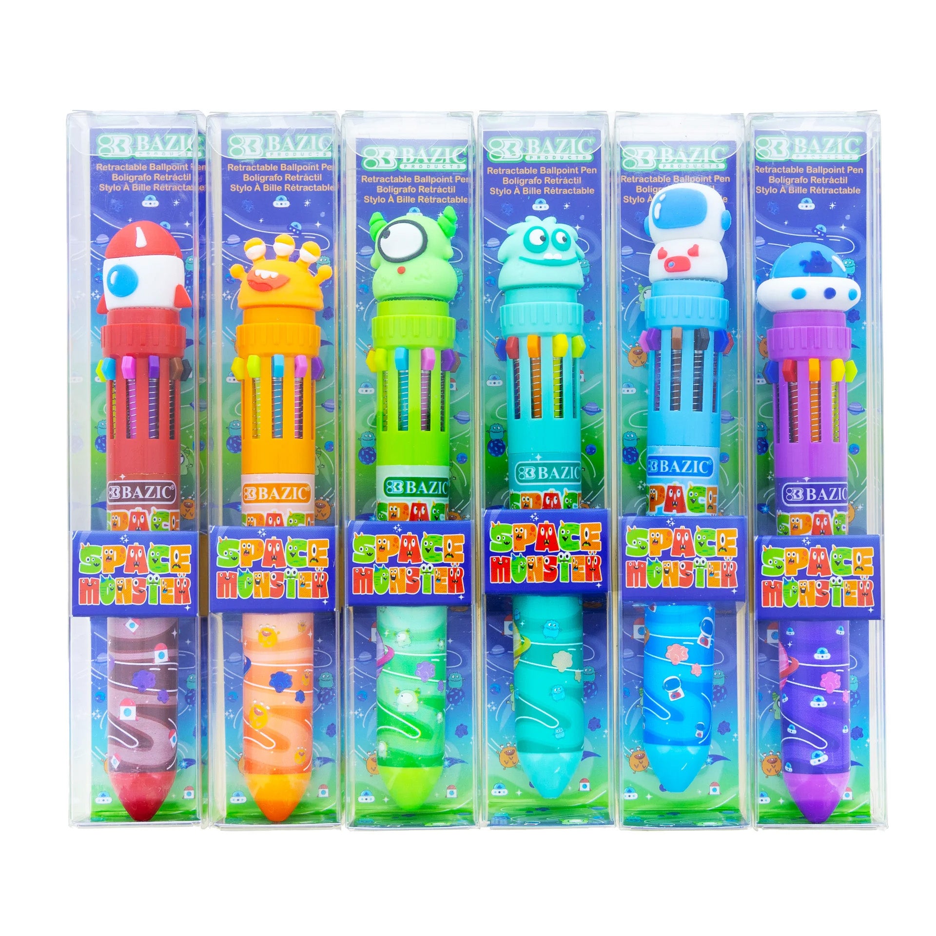 Space Monster Series 10-Color Pen, Assorted Designs