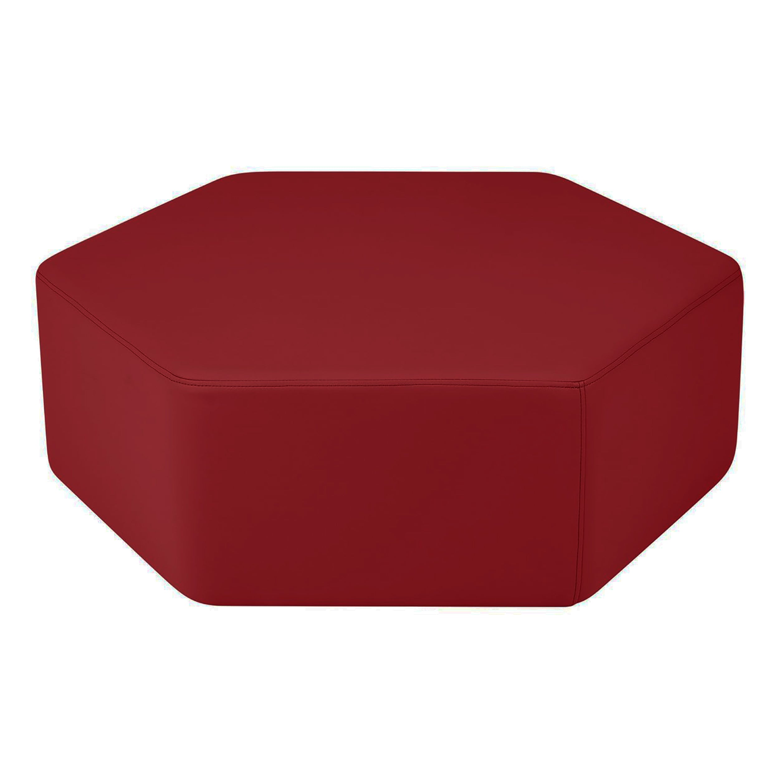 Pro Series Upholstered Bloom Ottoman 12" Height, 7-Piece - Crimson
