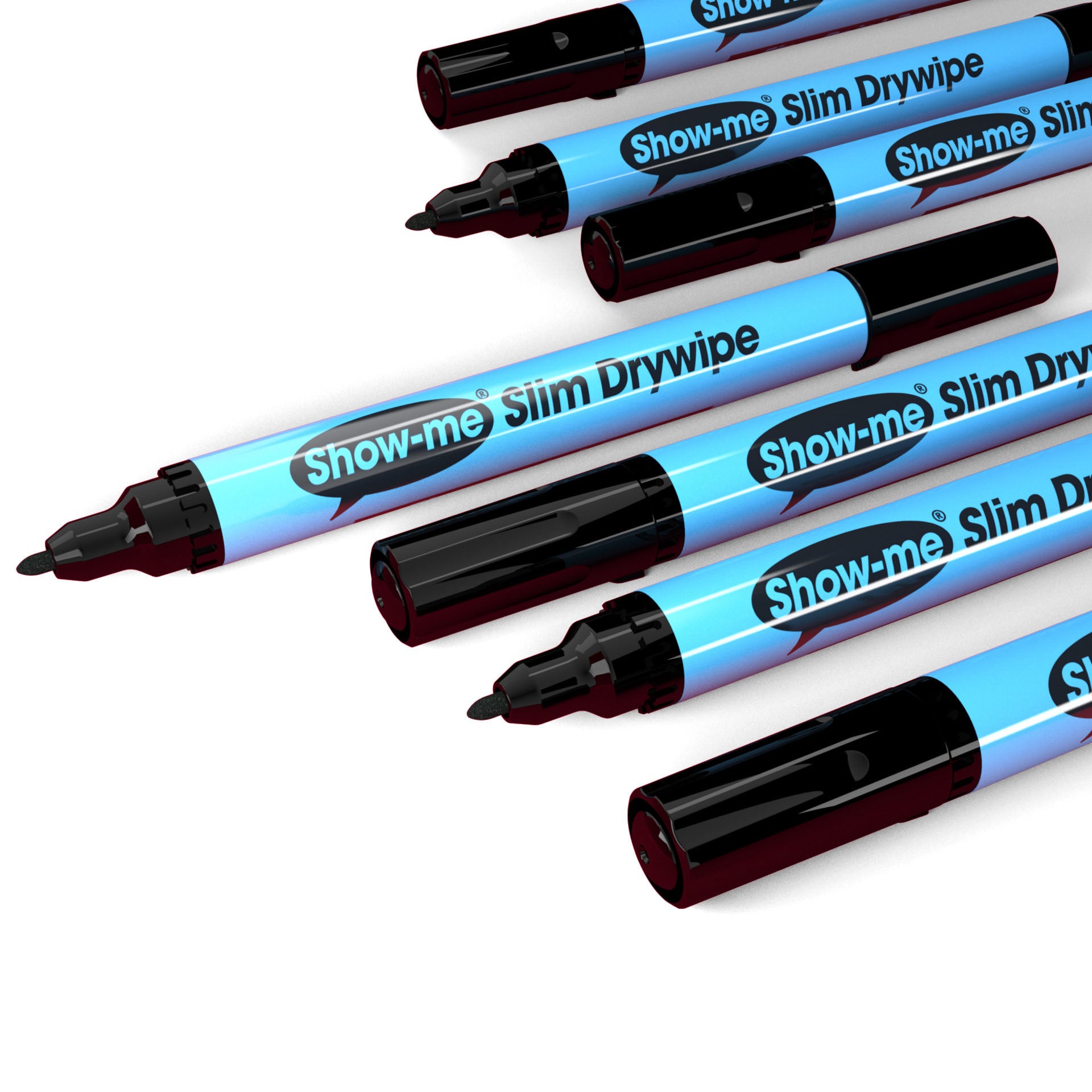 Fine Tip Slim Barrel Dry Erase Markers, Black, Classbox of 100