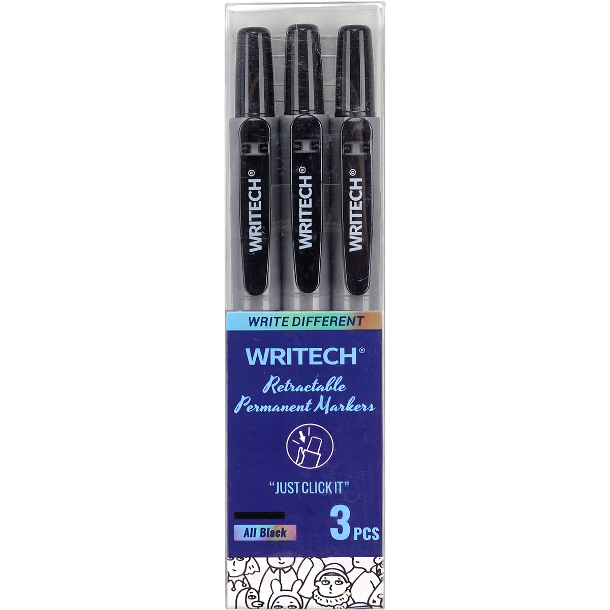 (2 PK) RTRCT PERM MRKRS BLK FNE PNT