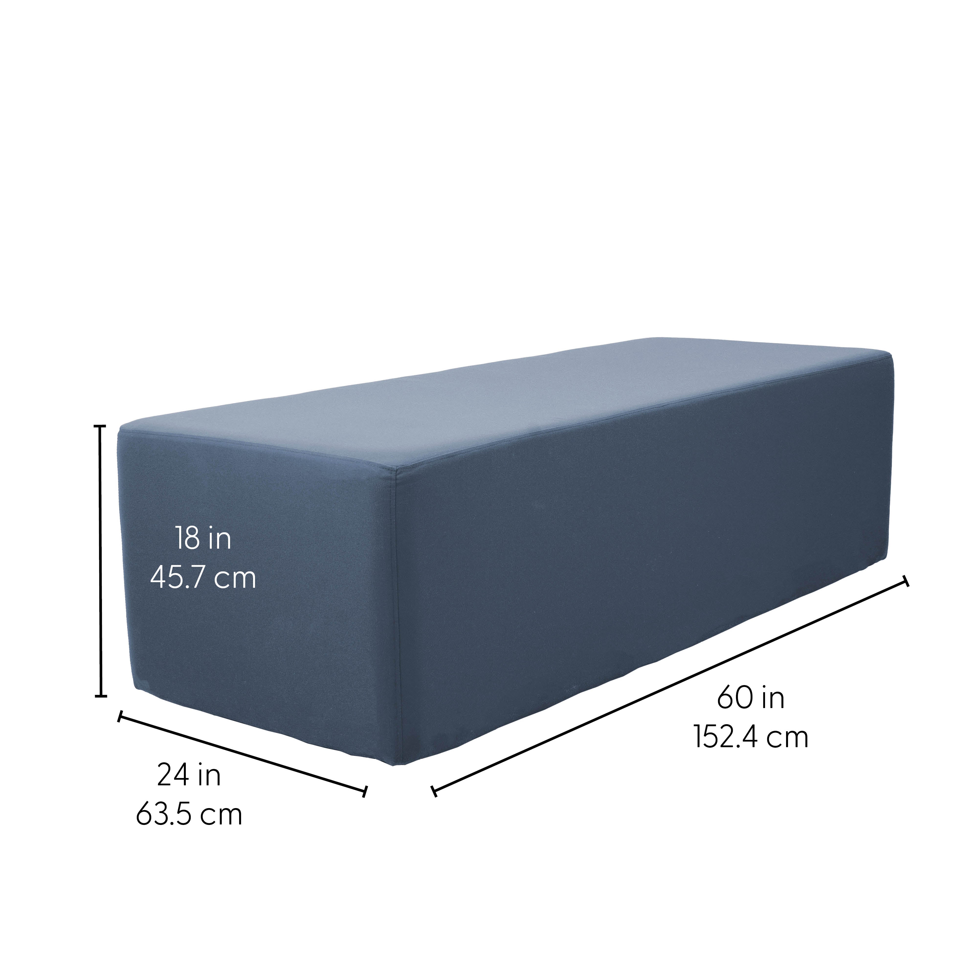 Outdoor 24" x 60" Rectangle Ottoman with Sunbrella®, 18" H - Canvas Haze