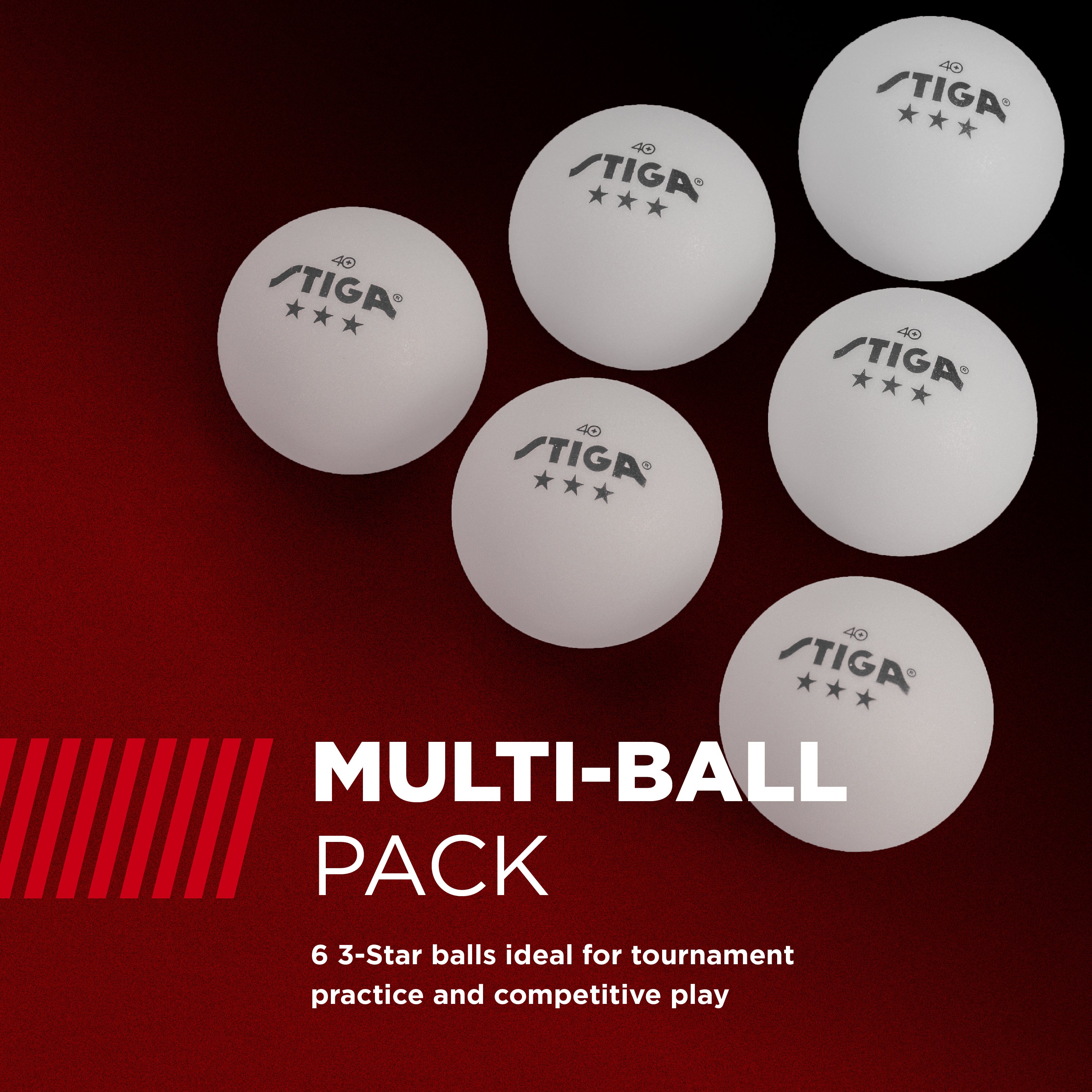 STIGA 3-Star White Balls (6-pack)