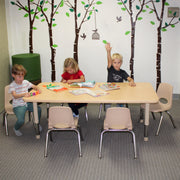 30" x 60" Rectangle T-Molding Activity Table with Adjustable Chunky Legs - Maple/Sand