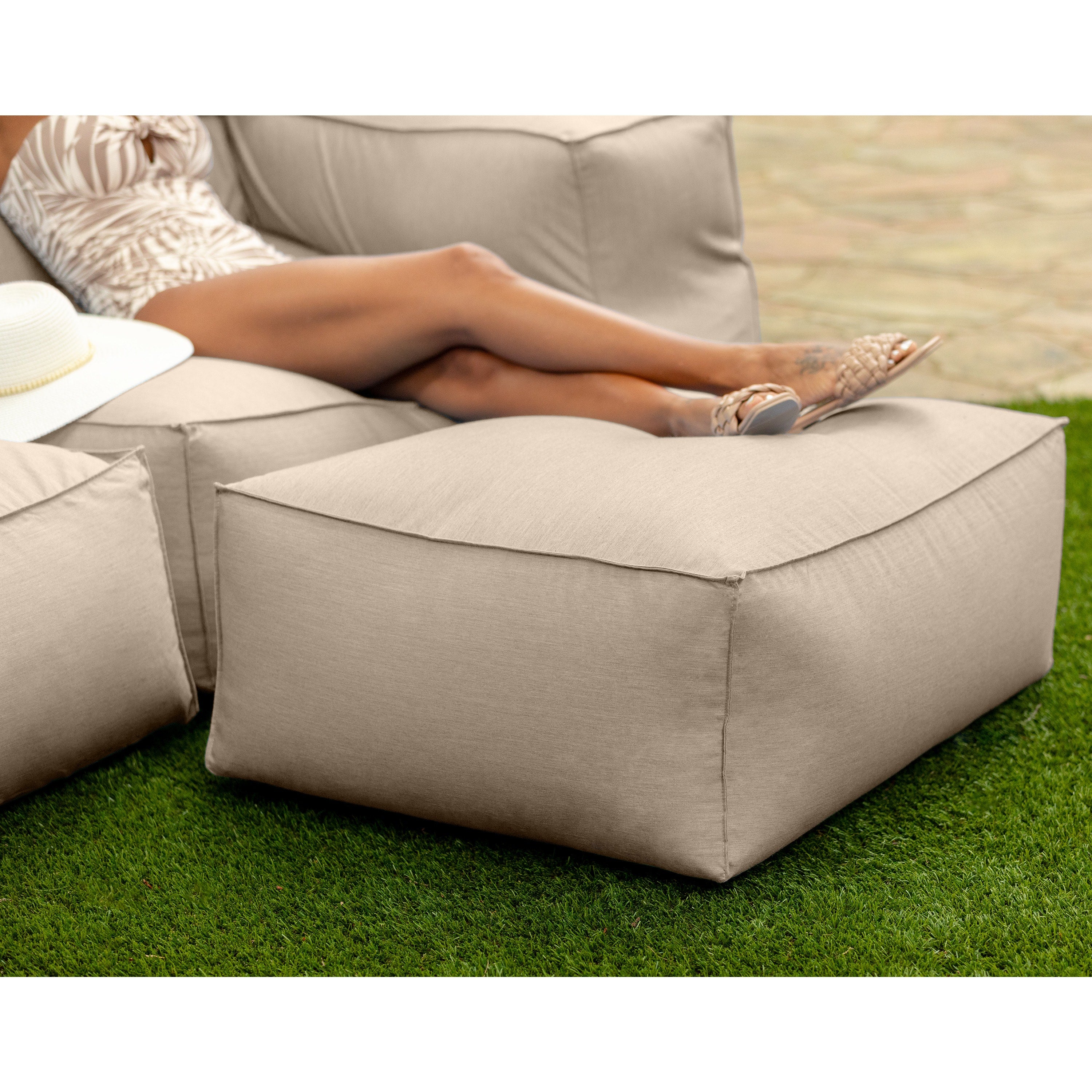 Baya Outdoor Ottoman - Sunbrella, Ash