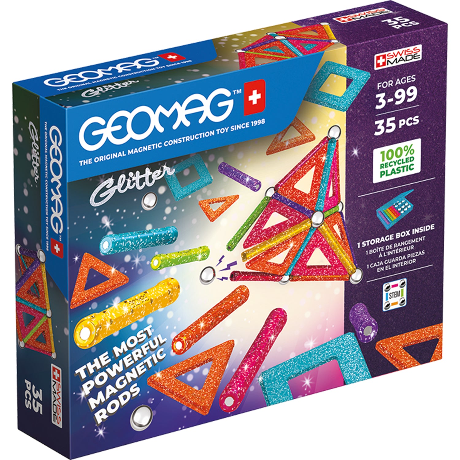 Geomag™ Glitter Magnetic Panels Building Set, 35 Pieces