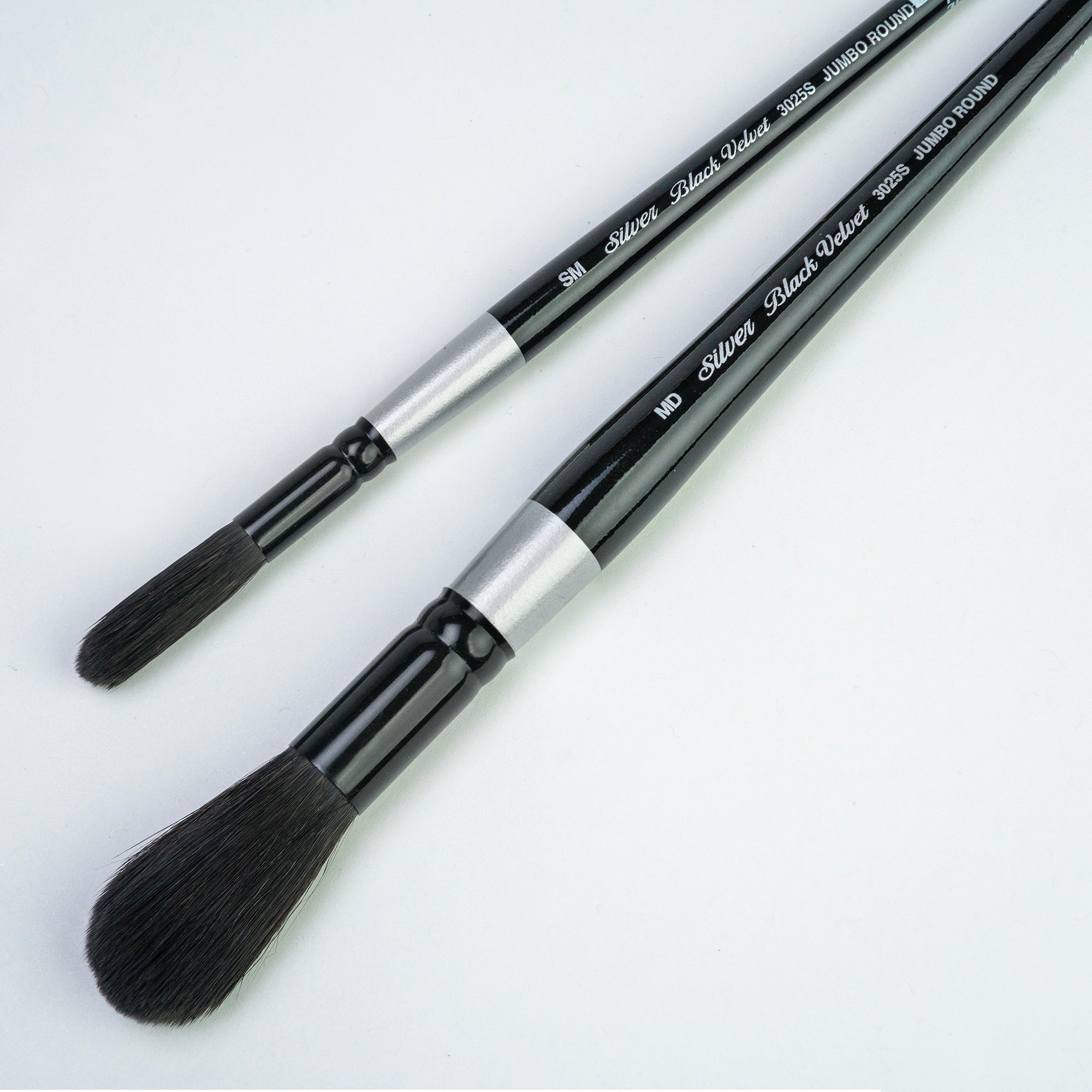 Black Velvet Jumbo Round Brushes, Set of 2
