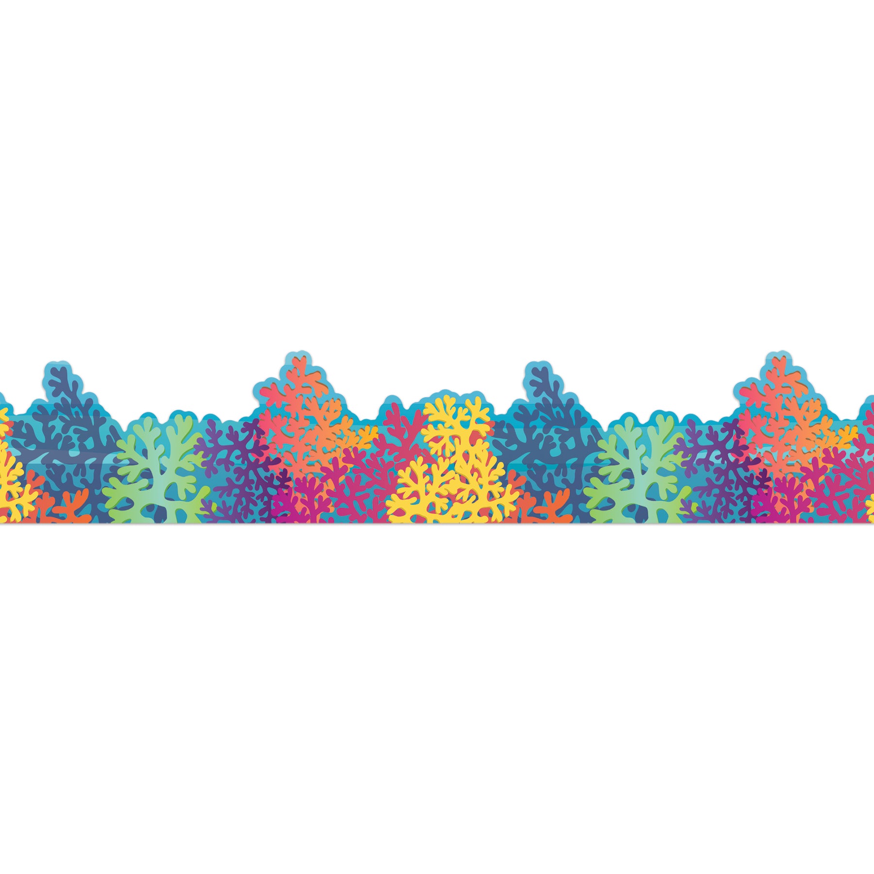 Seas the Day Colorful Coral Reef Extra Wide Die-Cut Deco Trim®, 37 Feet