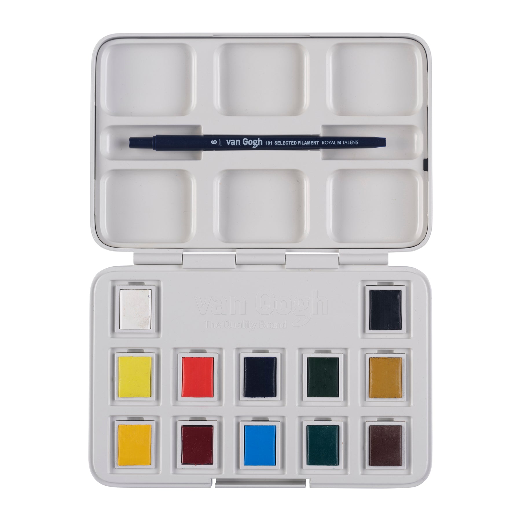 Watercolor Plastic Pocket Box, 12 Pan General Selection