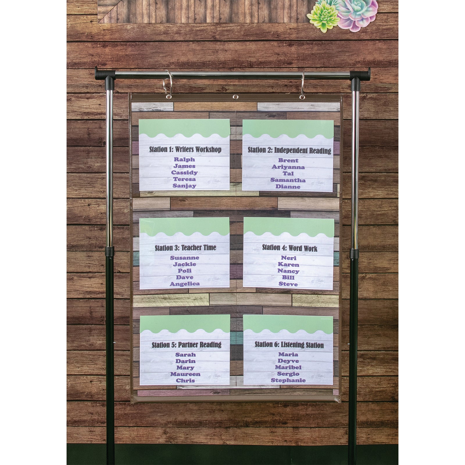 Reclaimed Wood Large 6 Pocket Chart (26" x 38")