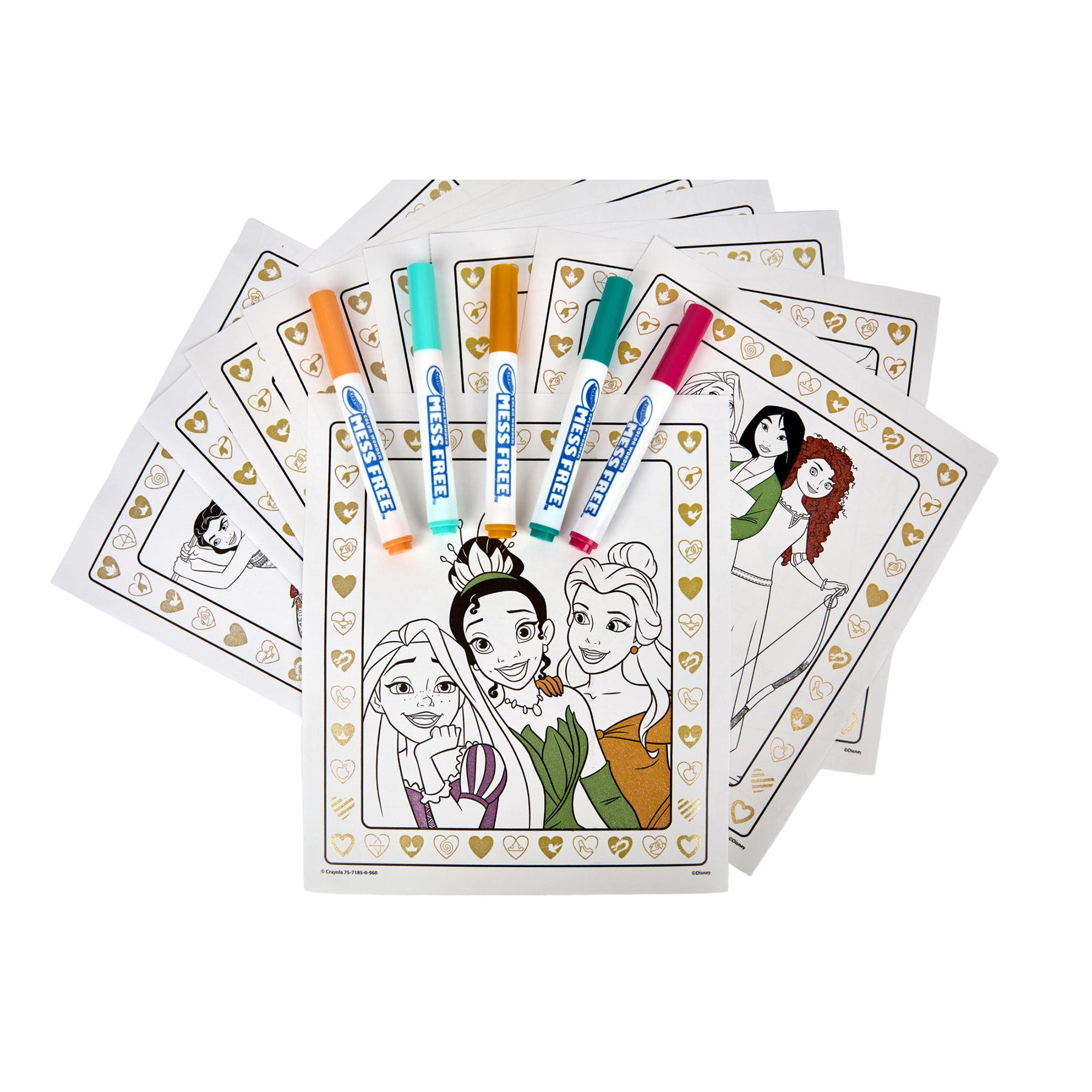 Color Wonder Glitter Coloring Pages & Markers, Princess