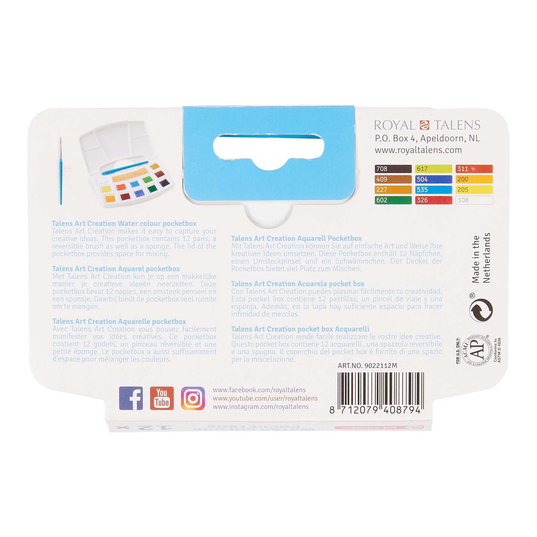 Watercolor Pocketbox , 12 Pan