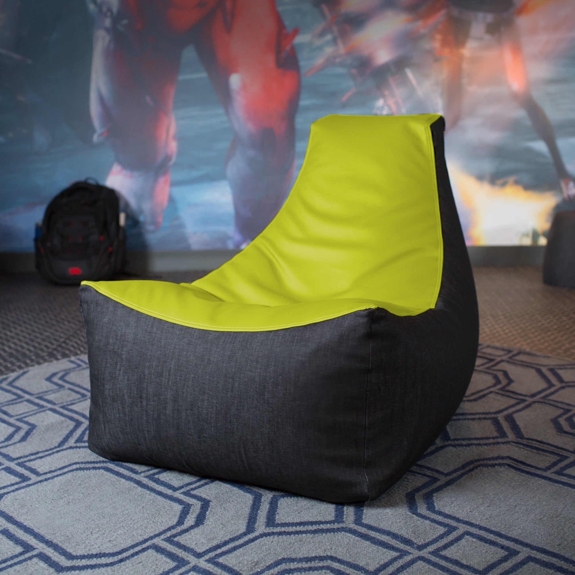 Jaxx Pixel Gamer Chair - Game Room / Home Theater Bean Bag Chair, Green