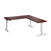 Bush Business Furniture Move 60 Series 72W Height Adjustable L Shaped Standing Desk in Hansen Cherry with Metallic Gray Base - 71.02" Width x 76.97" Depth x 27.44" Height