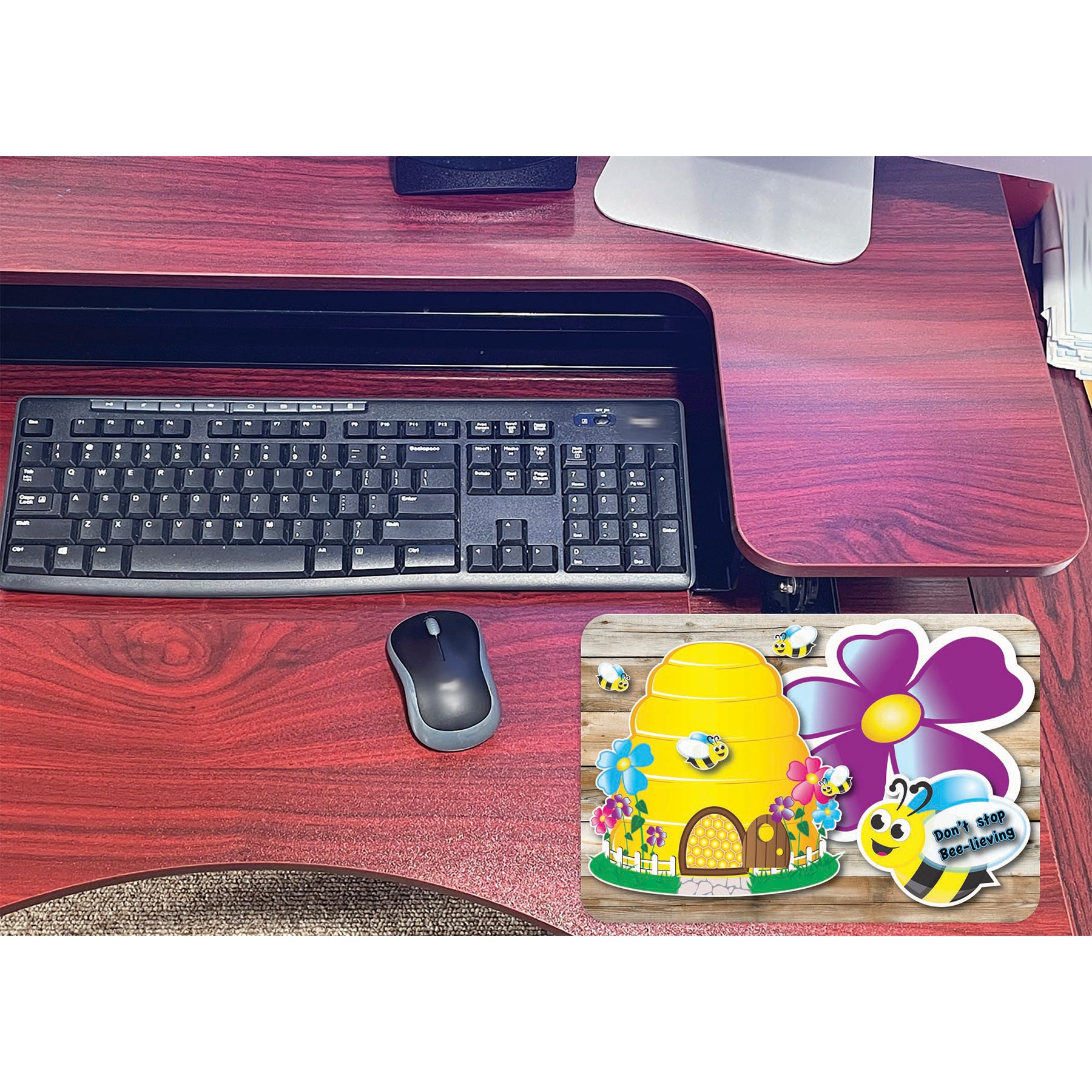 The Original Fun Mat® Computer Mouse Pad, 11.75x8 in, Bee-Lieve, Bee Theme