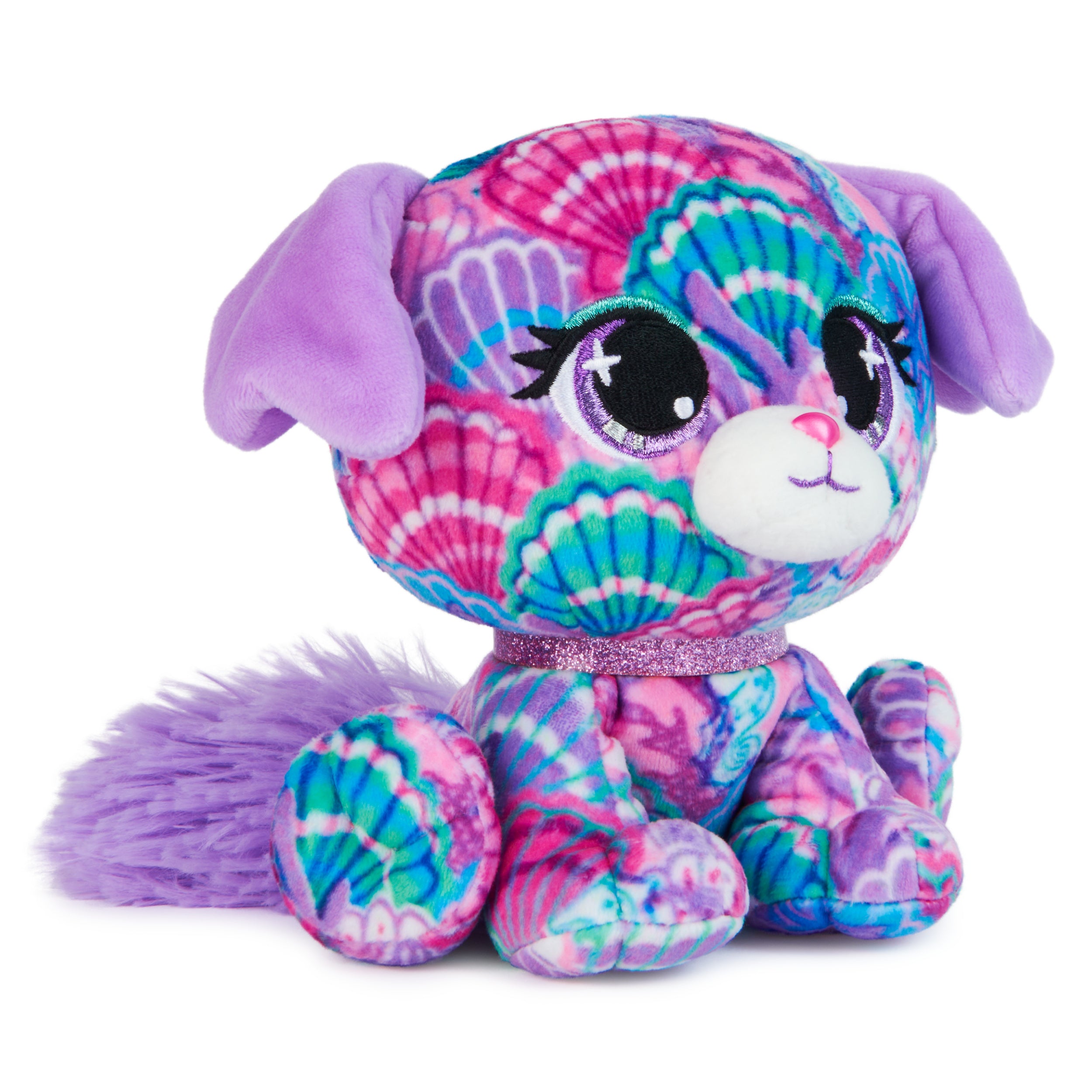P.Lushes Designer Fashion Pets Shelly Newport Premium Dog Stuffed Animal, Purple and Blue, 6”