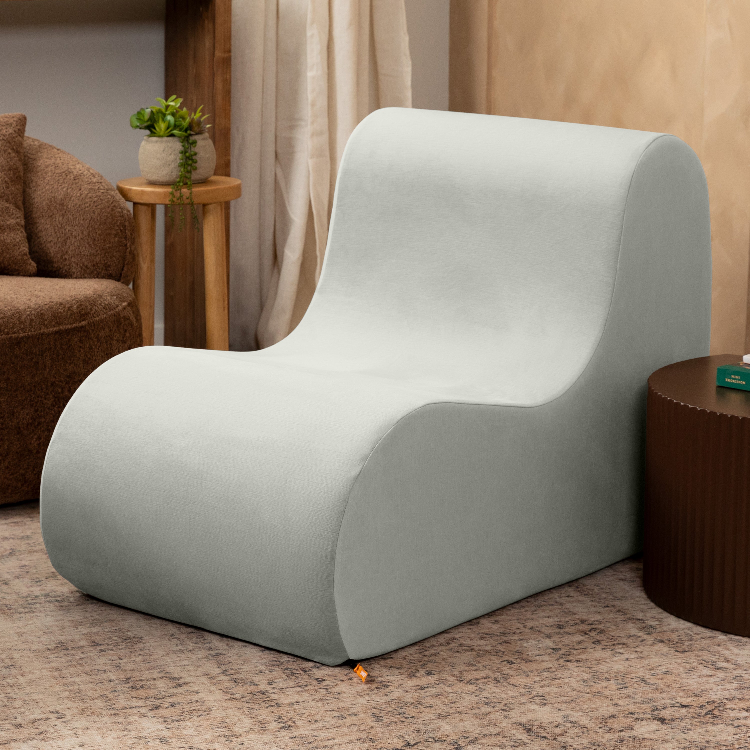 Jaxx Uptown Large Modern Armless Accent Chair, Ice