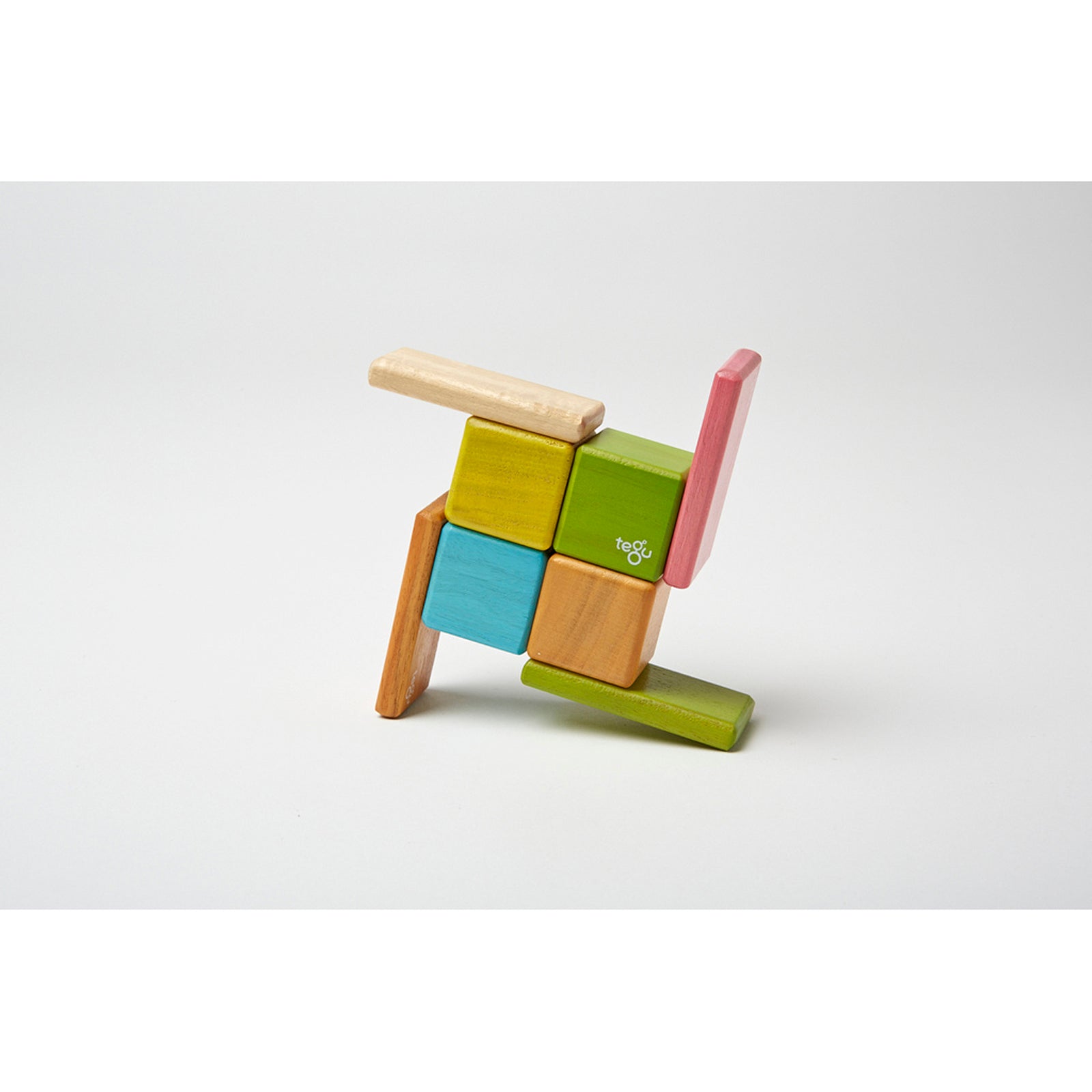 Magnetic Wooden Blocks, Tints, 8-Piece Pocket Pouch