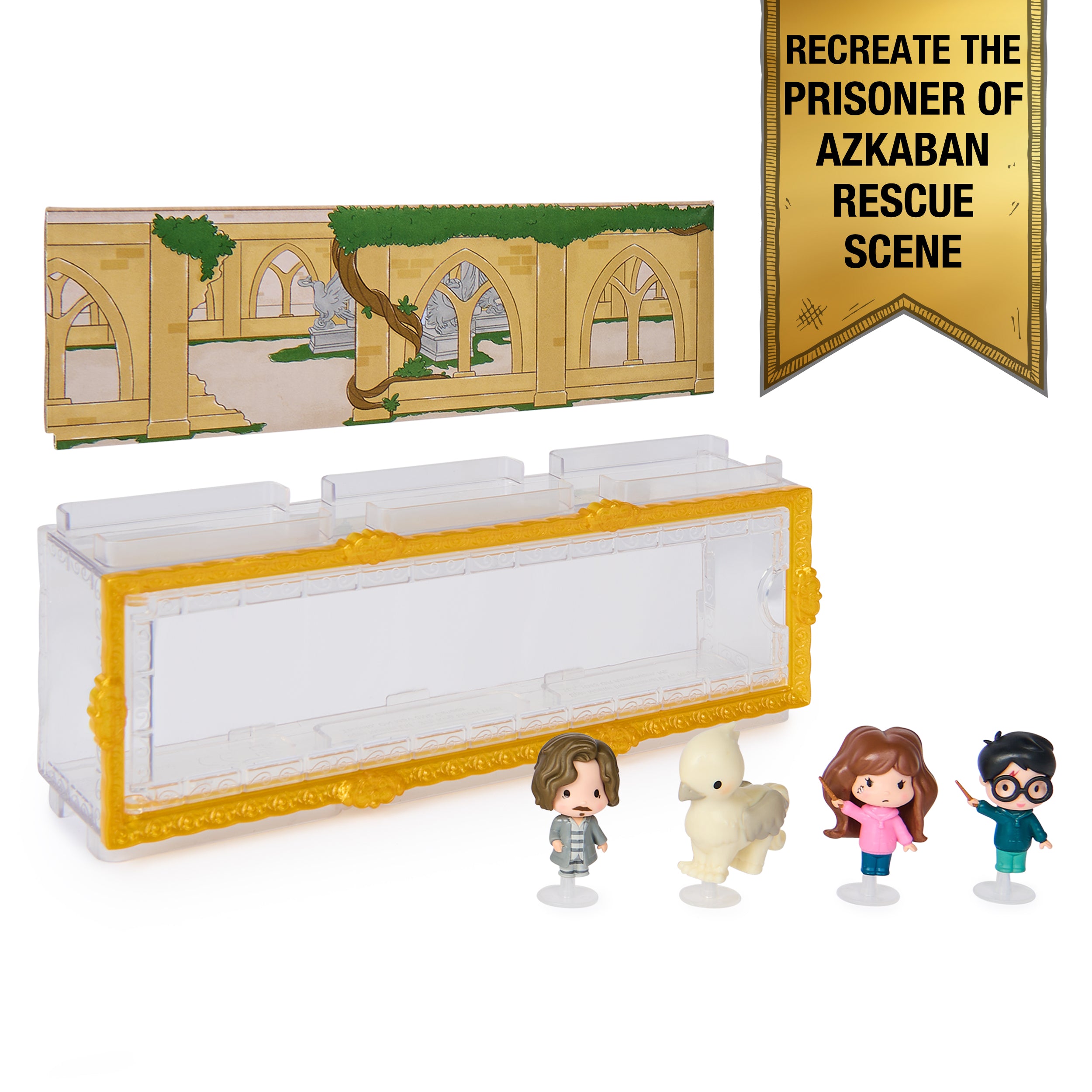 Wizarding World Harry Potter, Micro Magical Moments Prisoner of Azkaban Rescue Set with 4 Mini Figures & Display Case, Kids Toys for Ages 6 and up
