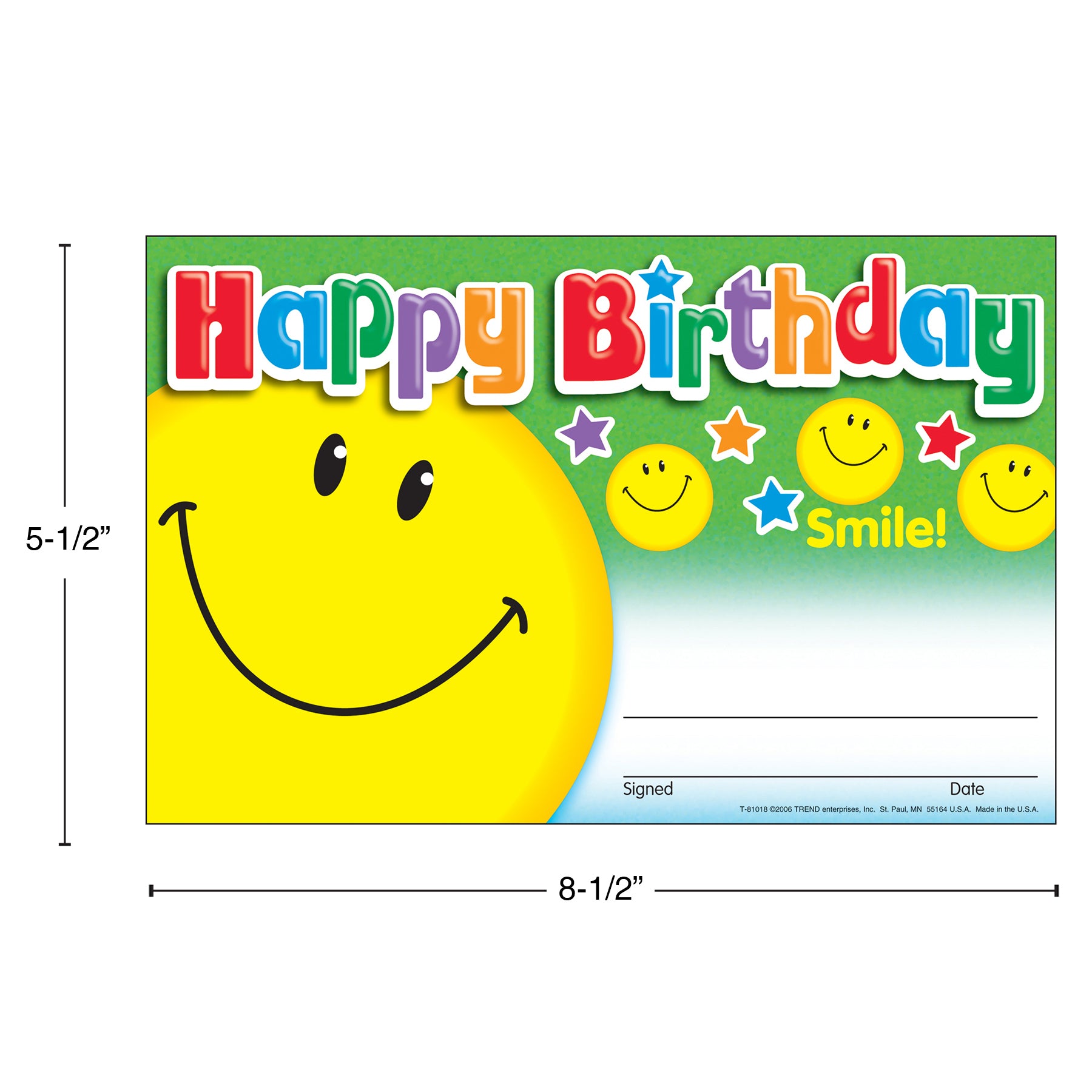Happy Birthday Smile Recognition Awards, 30 ct