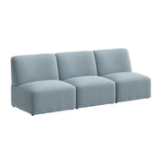 Bush Business Furniture Assemble Modular 3 Seater Sectional Lounge Sofa in Mist Fabric - 89.76" Width x 30.51" Depth x 29.92" Height