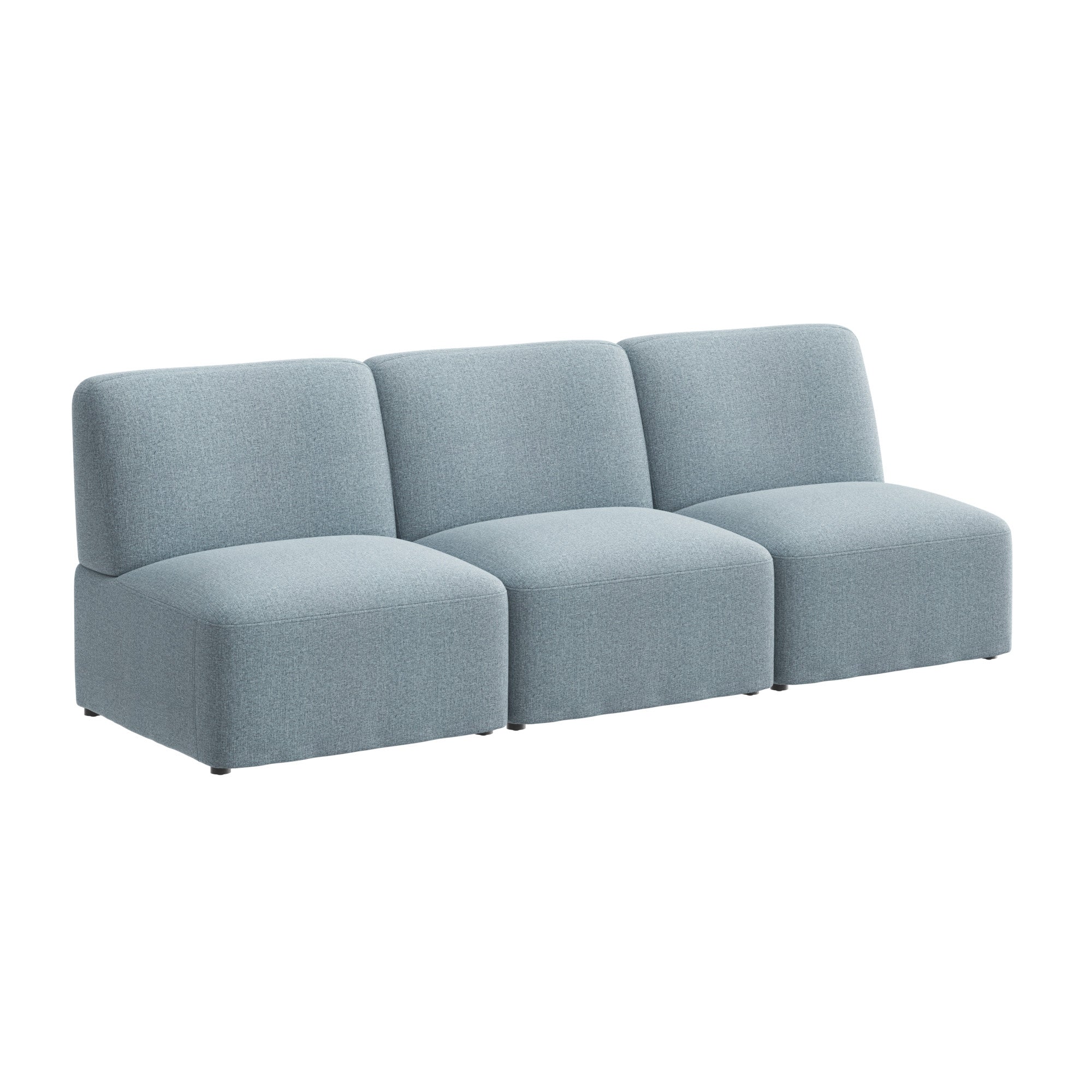 Bush Business Furniture Assemble Modular 3 Seater Sectional Lounge Sofa in Mist Fabric - 89.76" Width x 30.51" Depth x 29.92" Height
