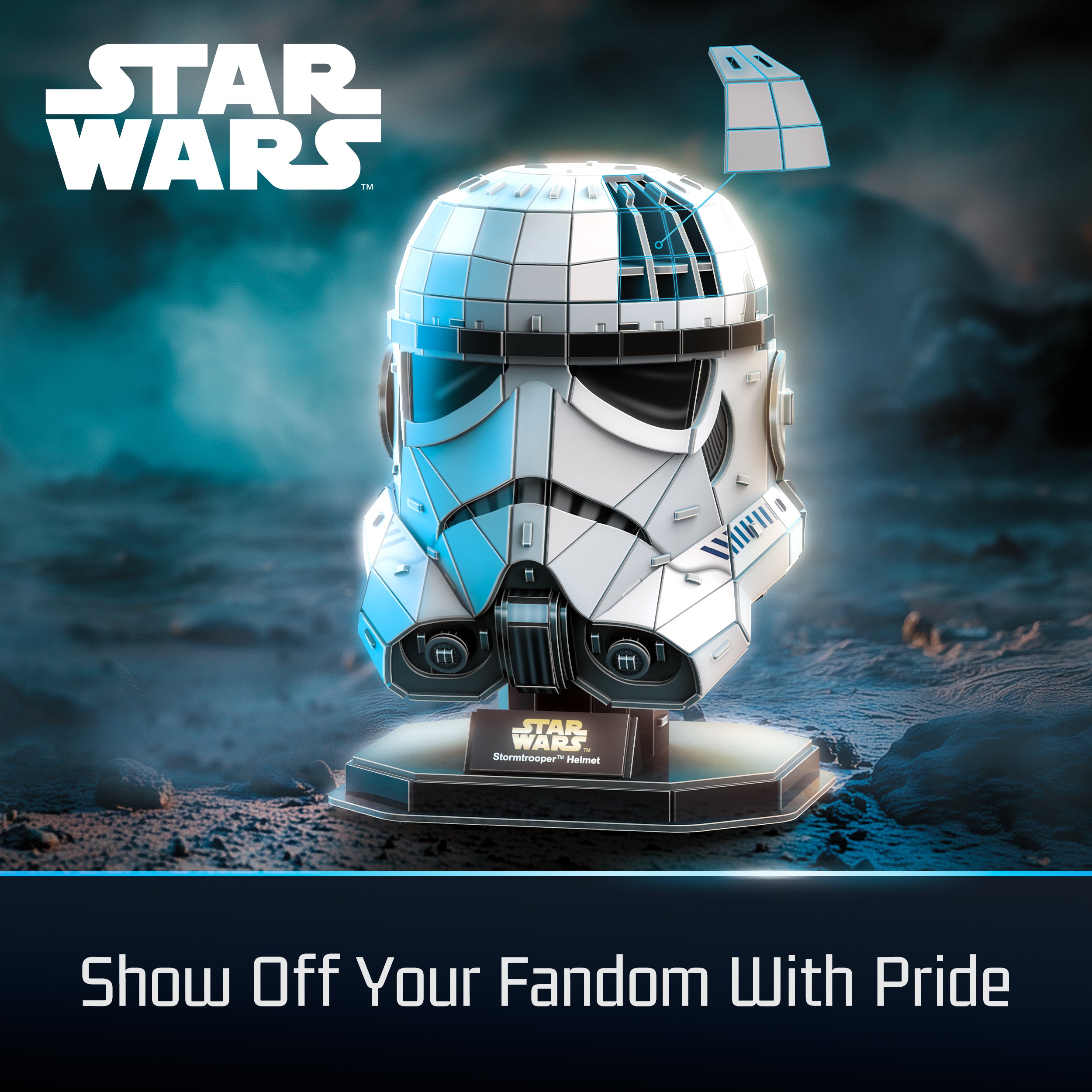 4D Build, Star Wars Stormtrooper Helmet 3D Model Kit with Stand, Star Wars Collectibles & Desk Décor, Adult Puzzles, Building Toys, 3D Puzzles for Adults & Teens, 121 Pieces, for Ages 12 & Up