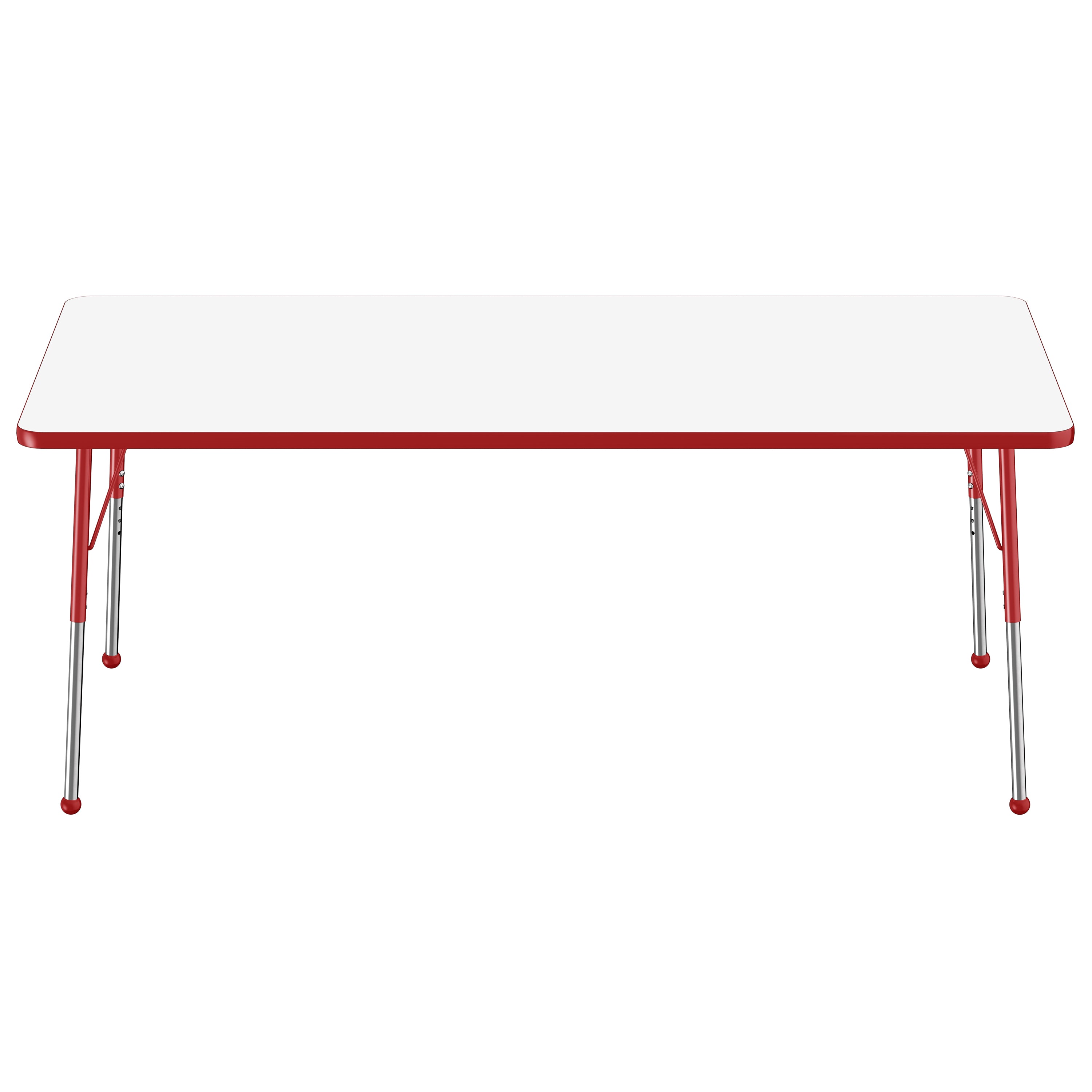 36" x 72" Rectangle Dry-Erase Activity Table with Adjustable Standard Ball Glide Legs - Whiteboard/Red
