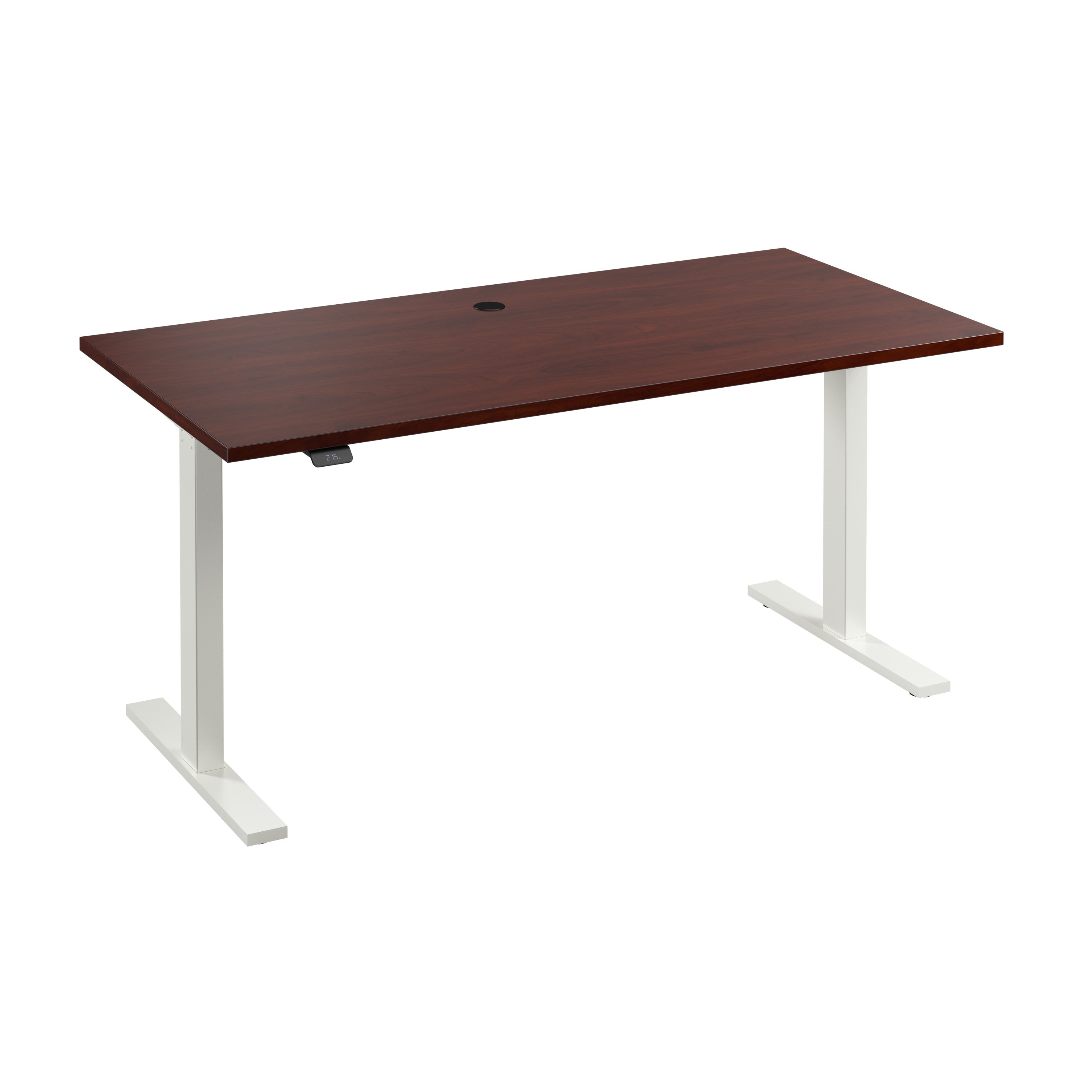 Bush Business Furniture Move 60 Series 60W x 30D Electric Height Adjustable Standing Desk in Hansen Cherry with White Base - 59.45" Width x 29.37" Depth x 27.44" Height