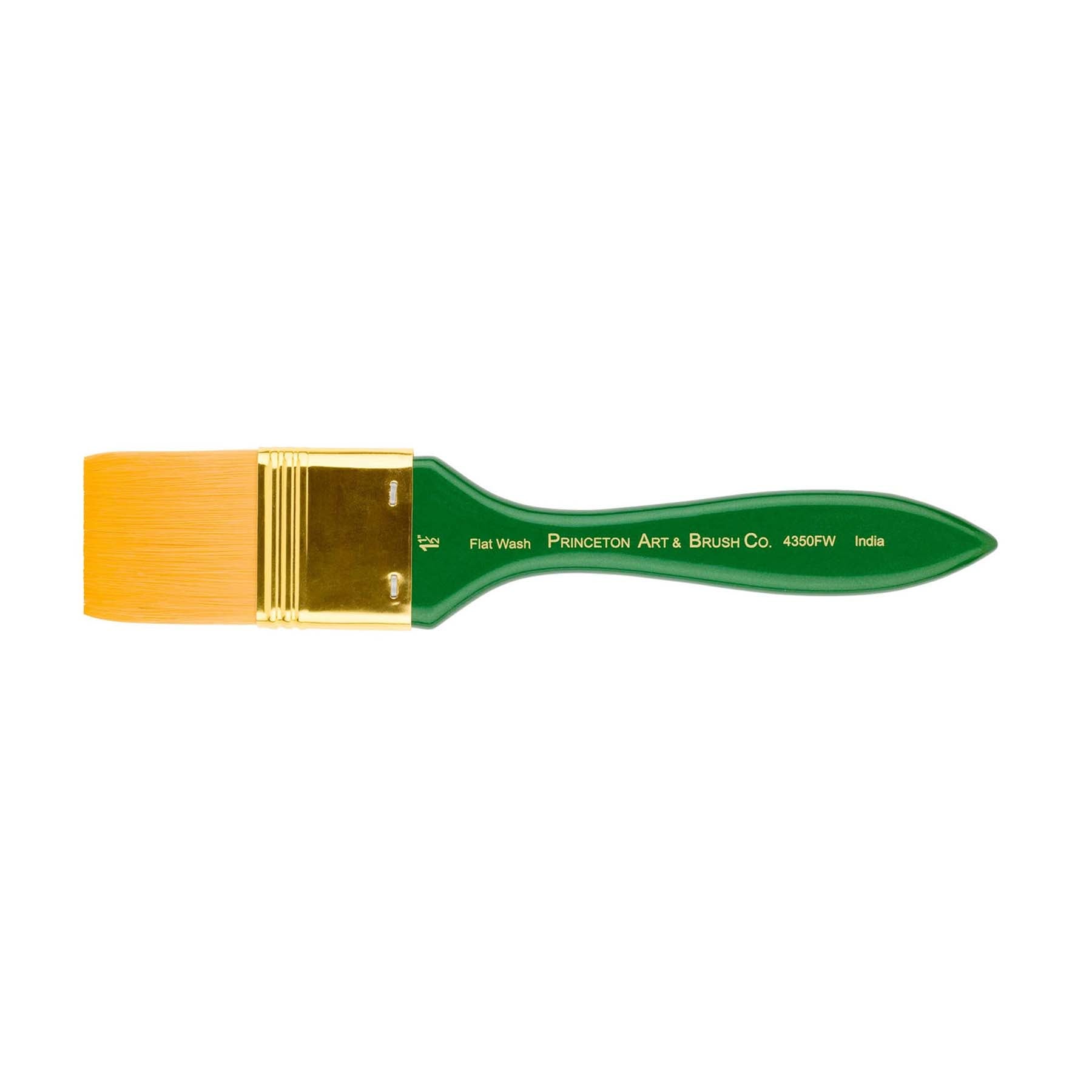 Lauren Flat Wash Brush, Synthetic Bristles, Short Handle Watercolor Paintbrush, Evergreen, Size 1/2 inch, 1 Count