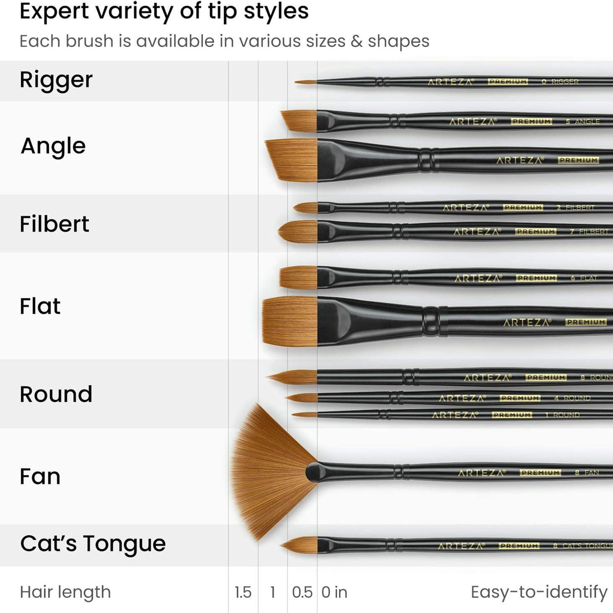 ACRYLIC & OIL PAINT BRUSH SET 12PC