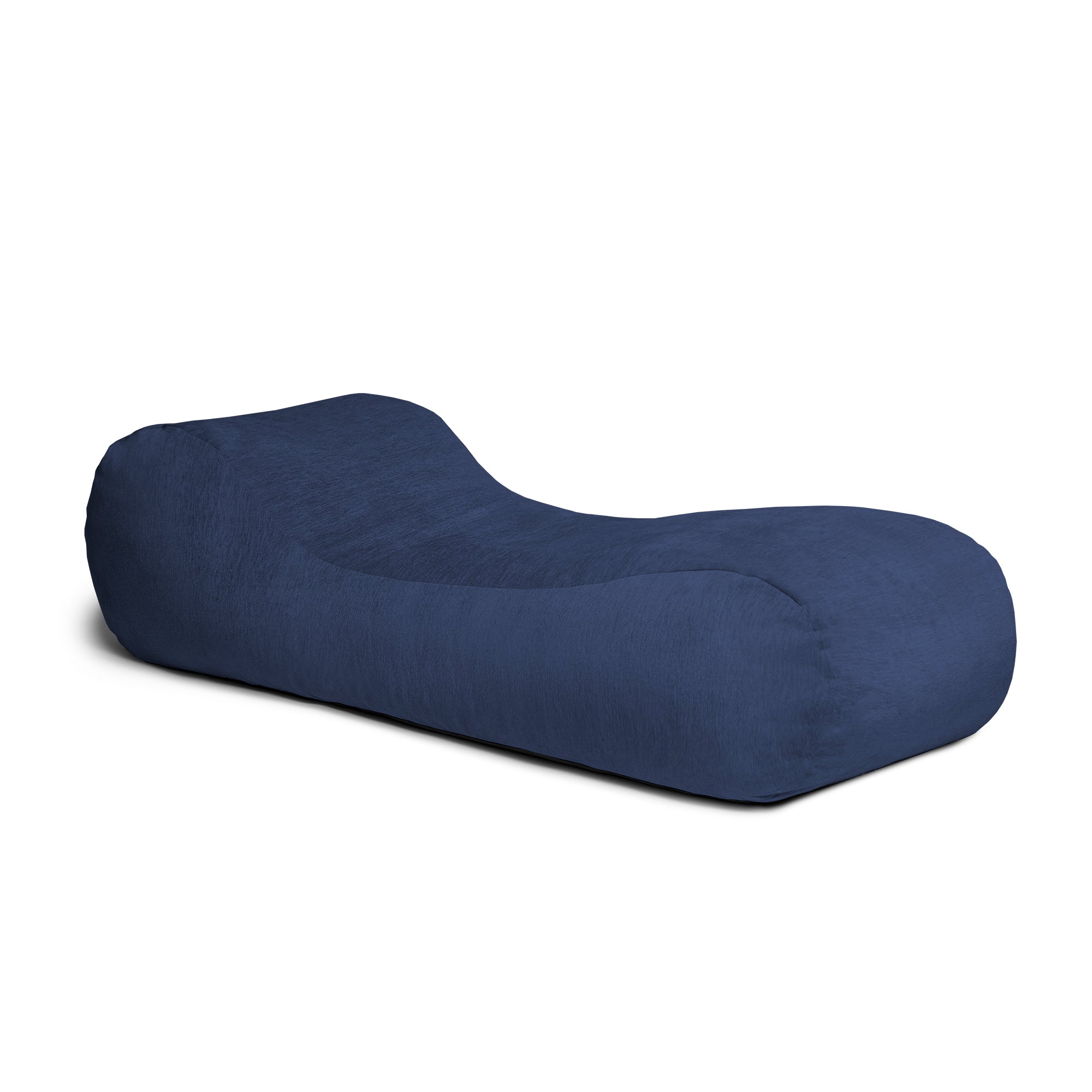 Jaxx Arlo Chaise Lounger Foam Bean Bag Chair - Premium Chenille, Navy