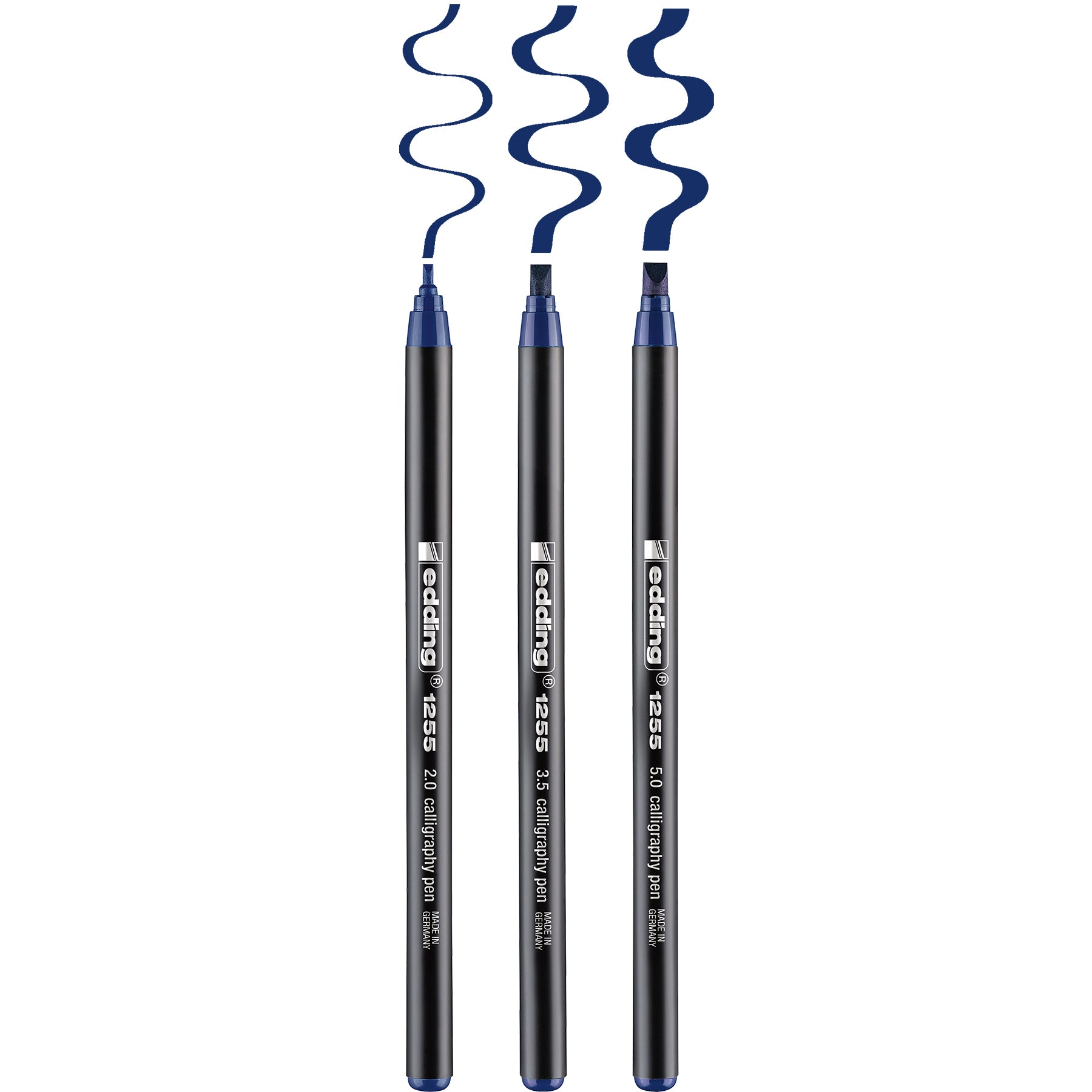 edding 1255 Calligraphy Pen - Set of 3 - Steel Blue